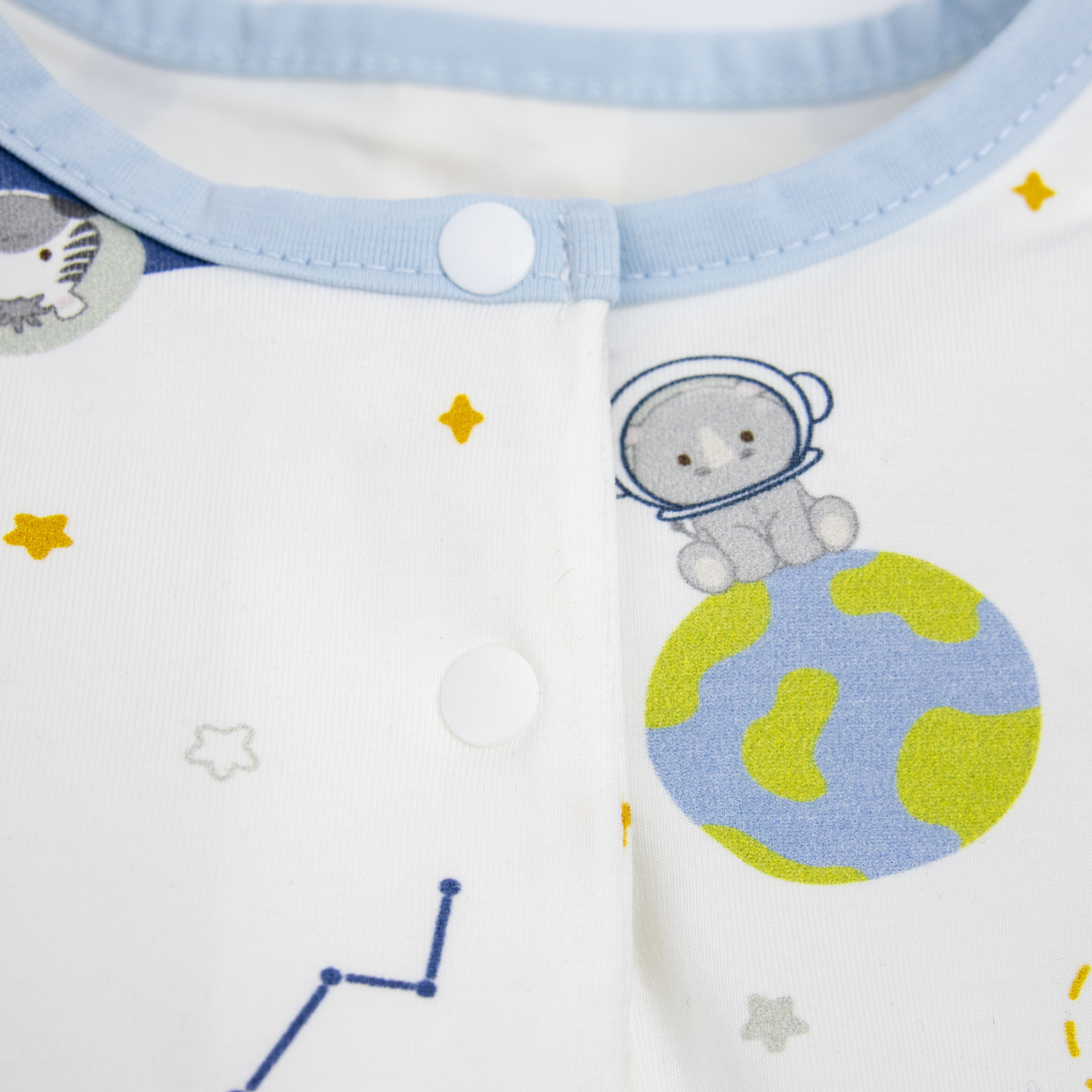 【JB1038】動物們去太空。霜柔棉短袖爬服/連身衣