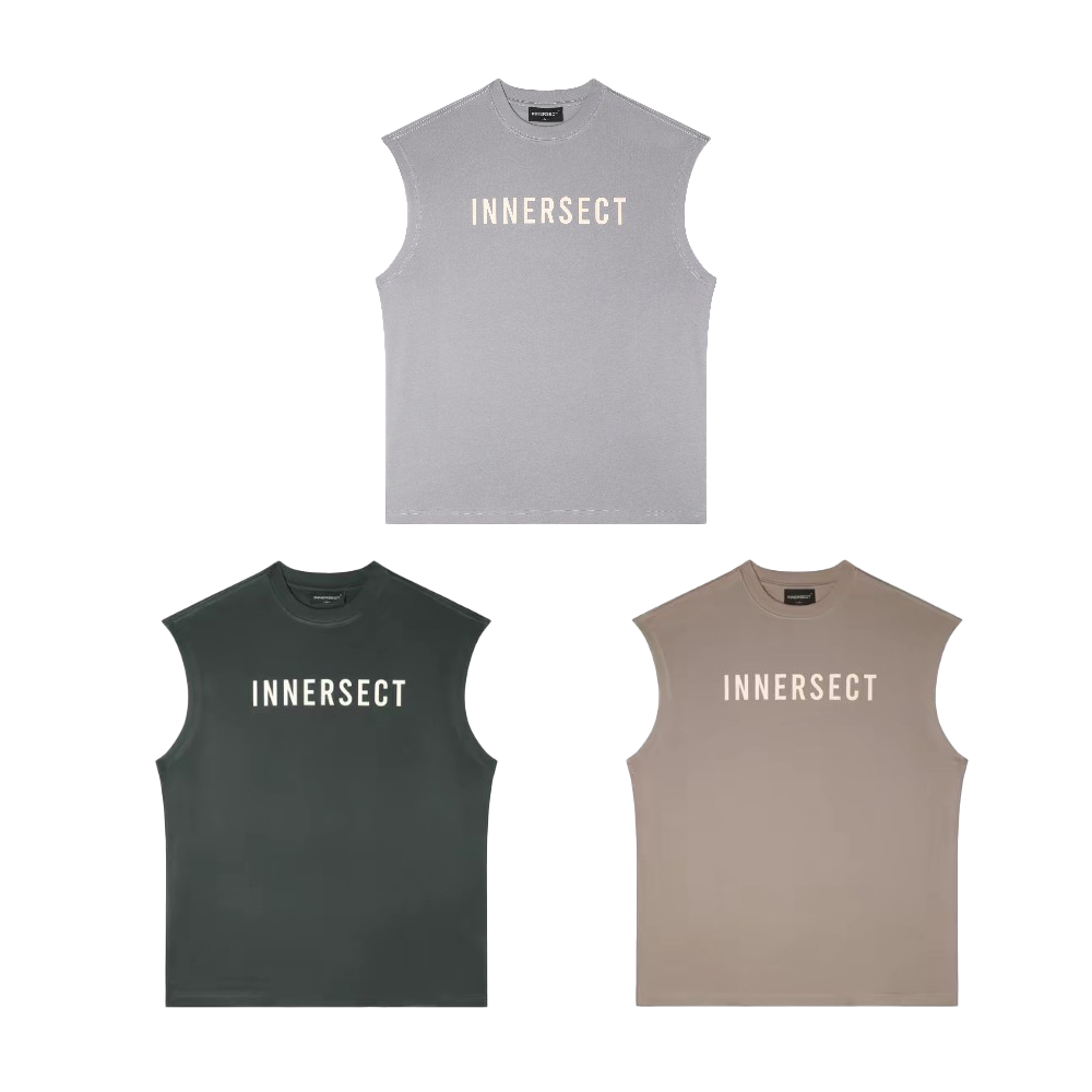 陳冠希 Clot INNERSECT 三生萬物 FOG風 美式街頭 簡約 胸口INNERSECT 大標 坦克背心 24年春夏新款 無袖背心 男女同款 INN24SSTTE055*
