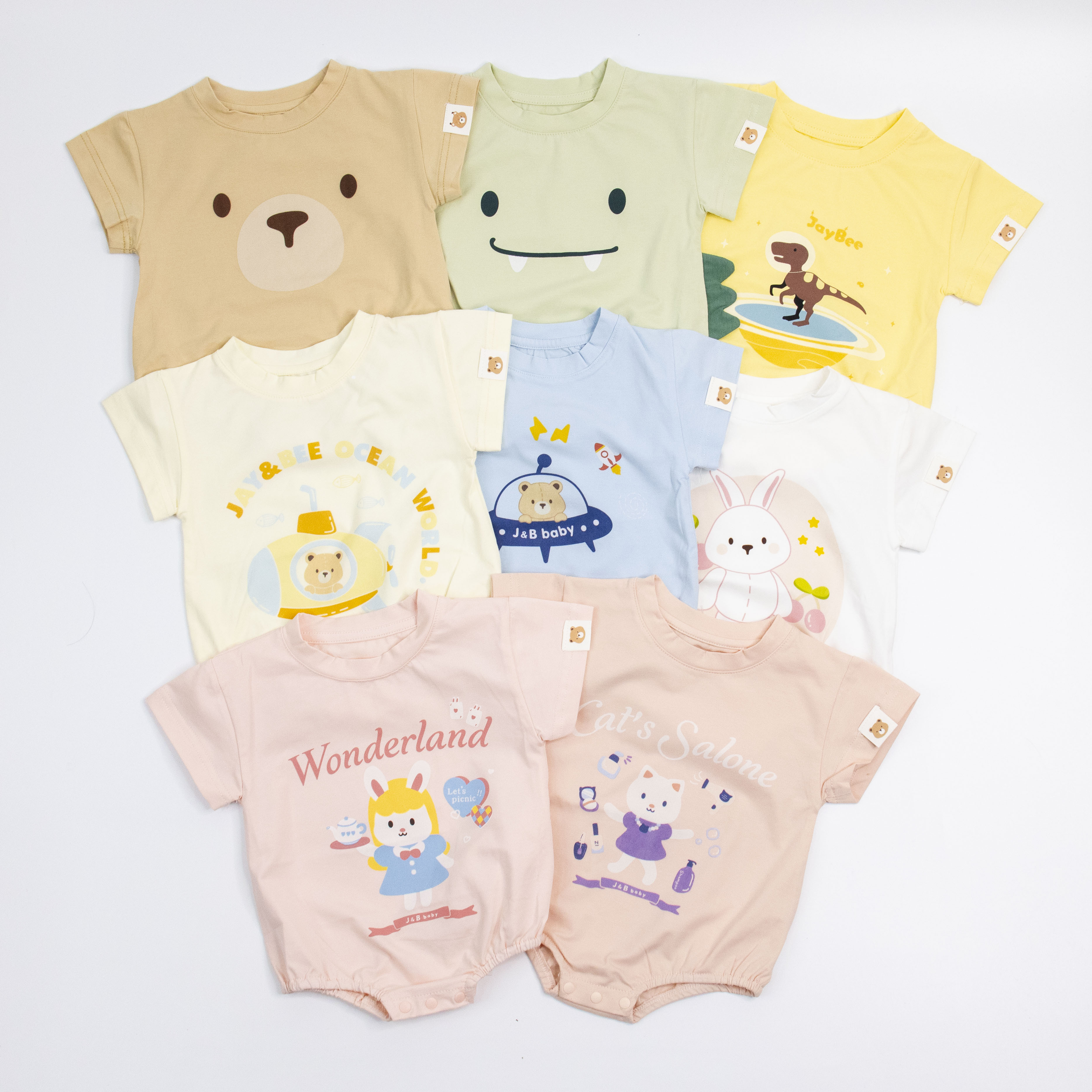 【JB1032】櫻桃兔兔。霜柔棉短袖包屁衣