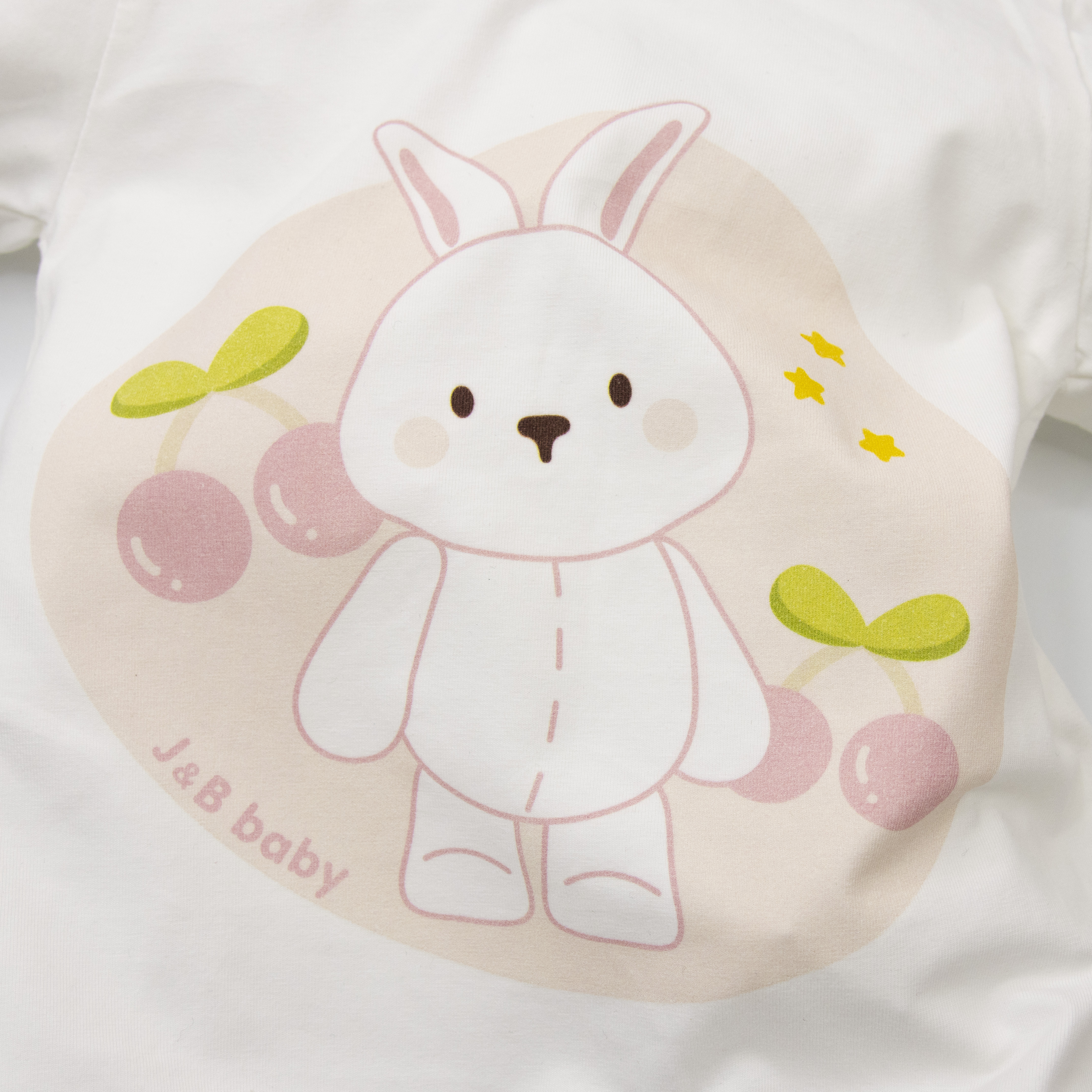 【JB1016】櫻桃兔兔。霜柔棉長袖連身衣/爬服