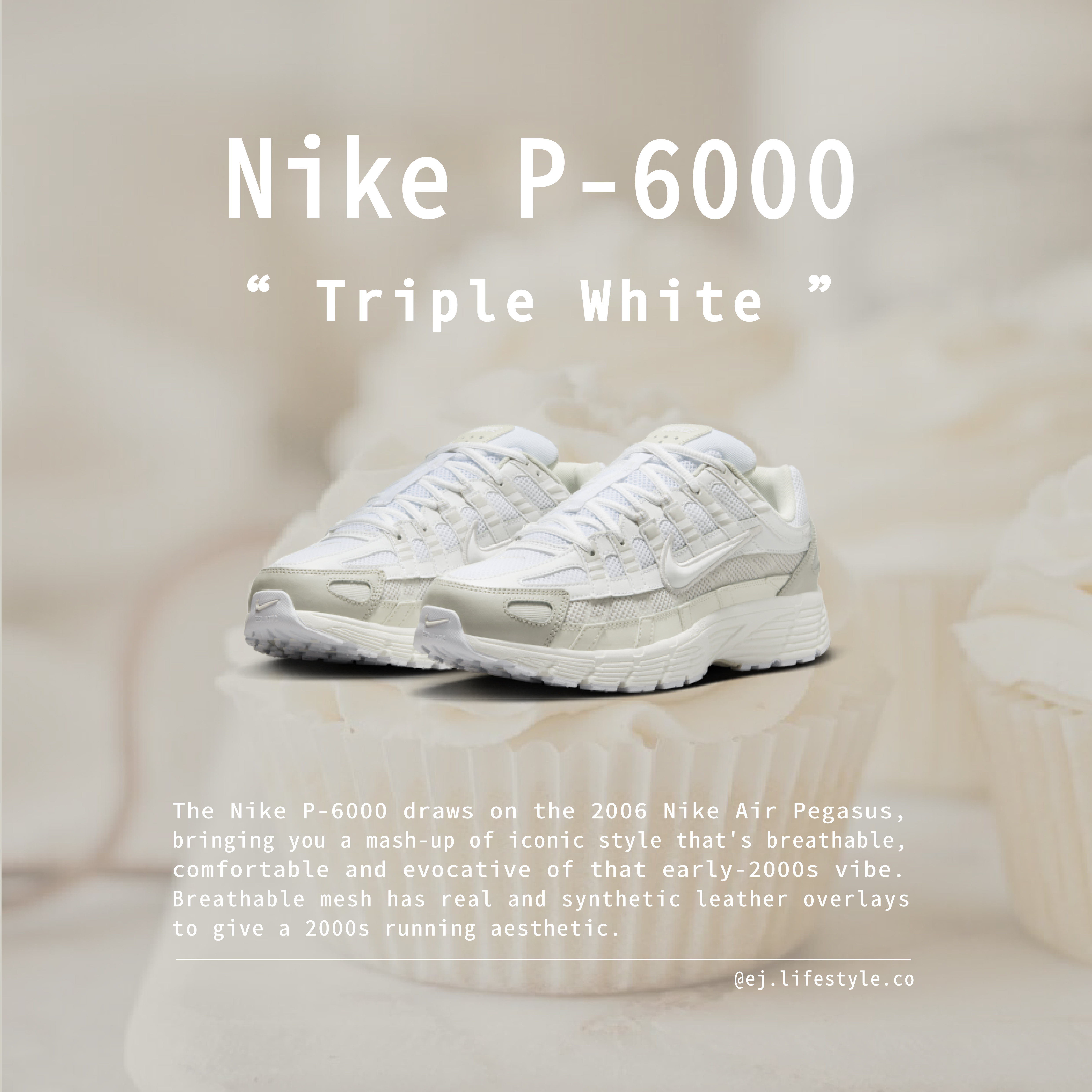 NIKE P-6000 "TRIPLE WHITE" 奶油白 男鞋 CV2209-111 / 調貨