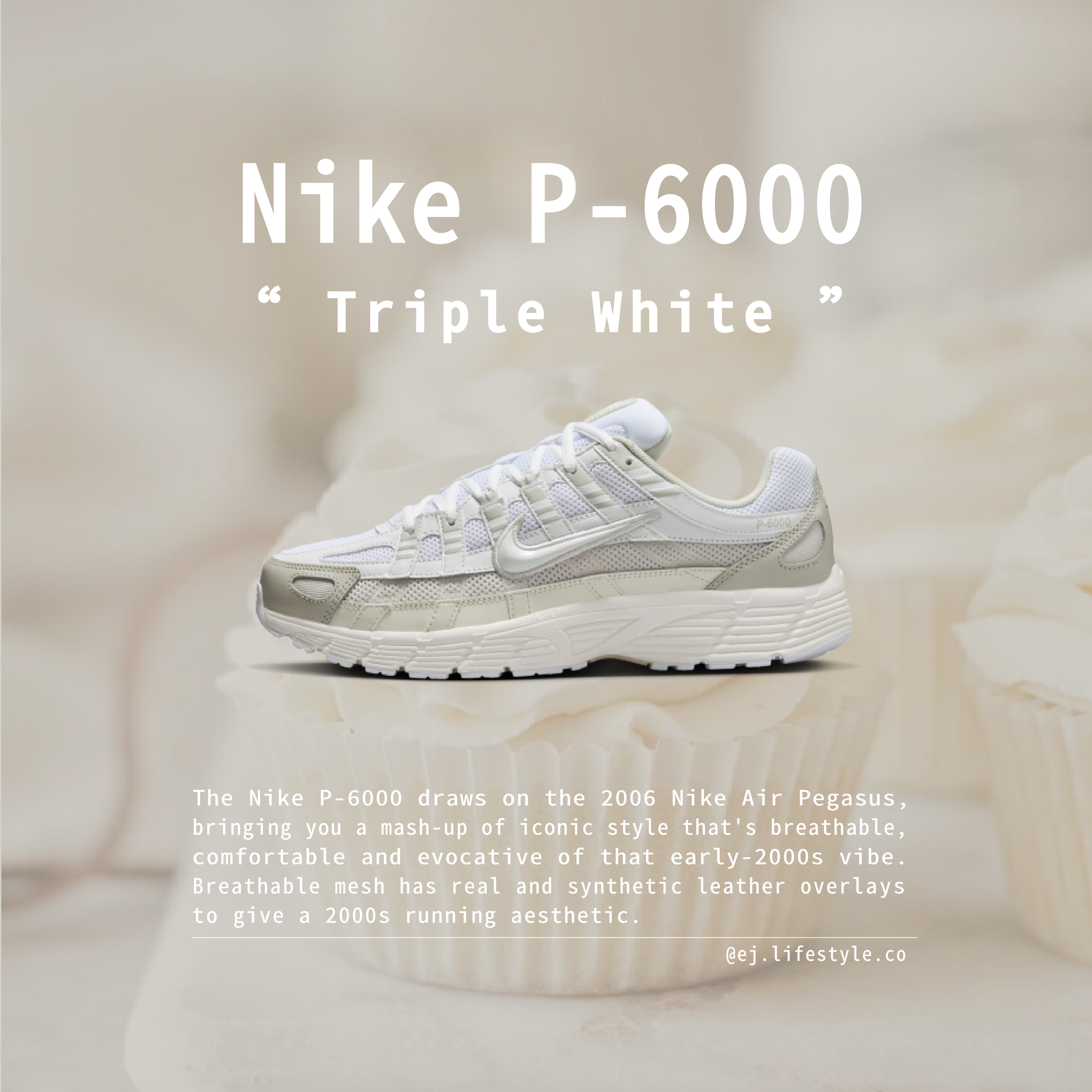 NIKE P-6000 "TRIPLE WHITE" 奶油白 男鞋 CV2209-111 / 調貨