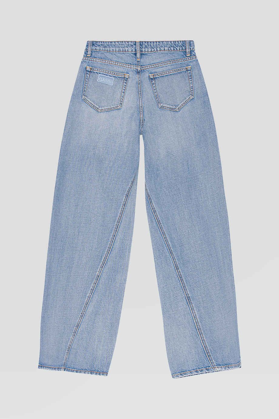 GANNI｜RIGID 中腰對角縫線牛仔寬褲