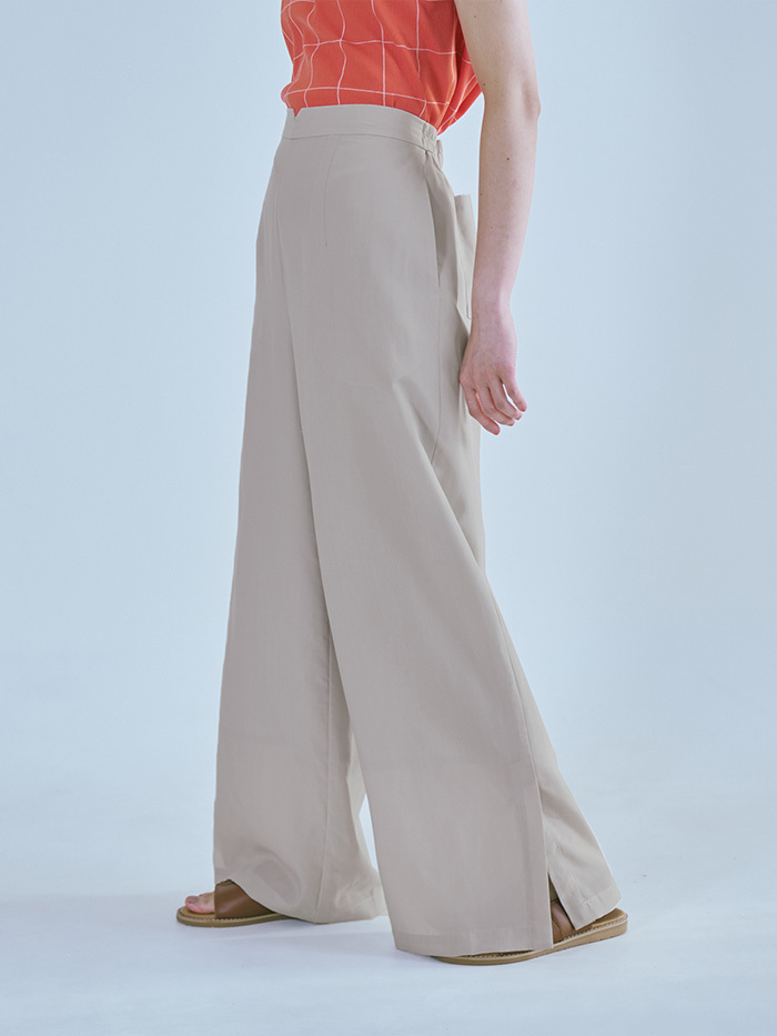 雙城小徑切角寬褲-光