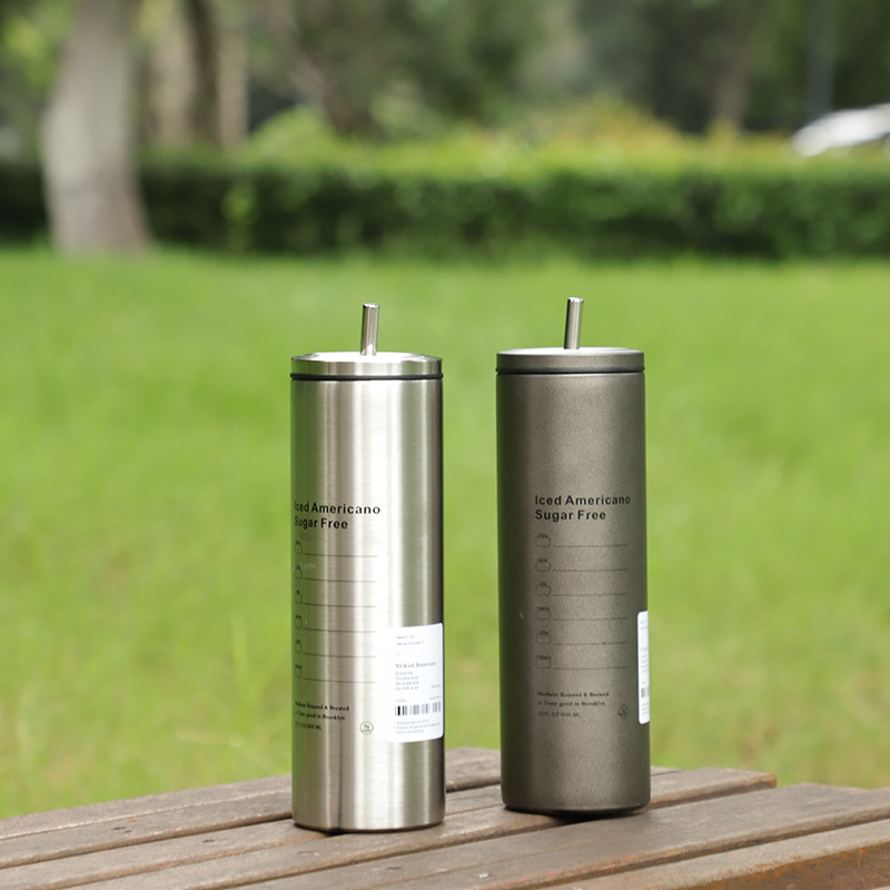 《3920》美式不鏽鋼質感吸管杯600ML