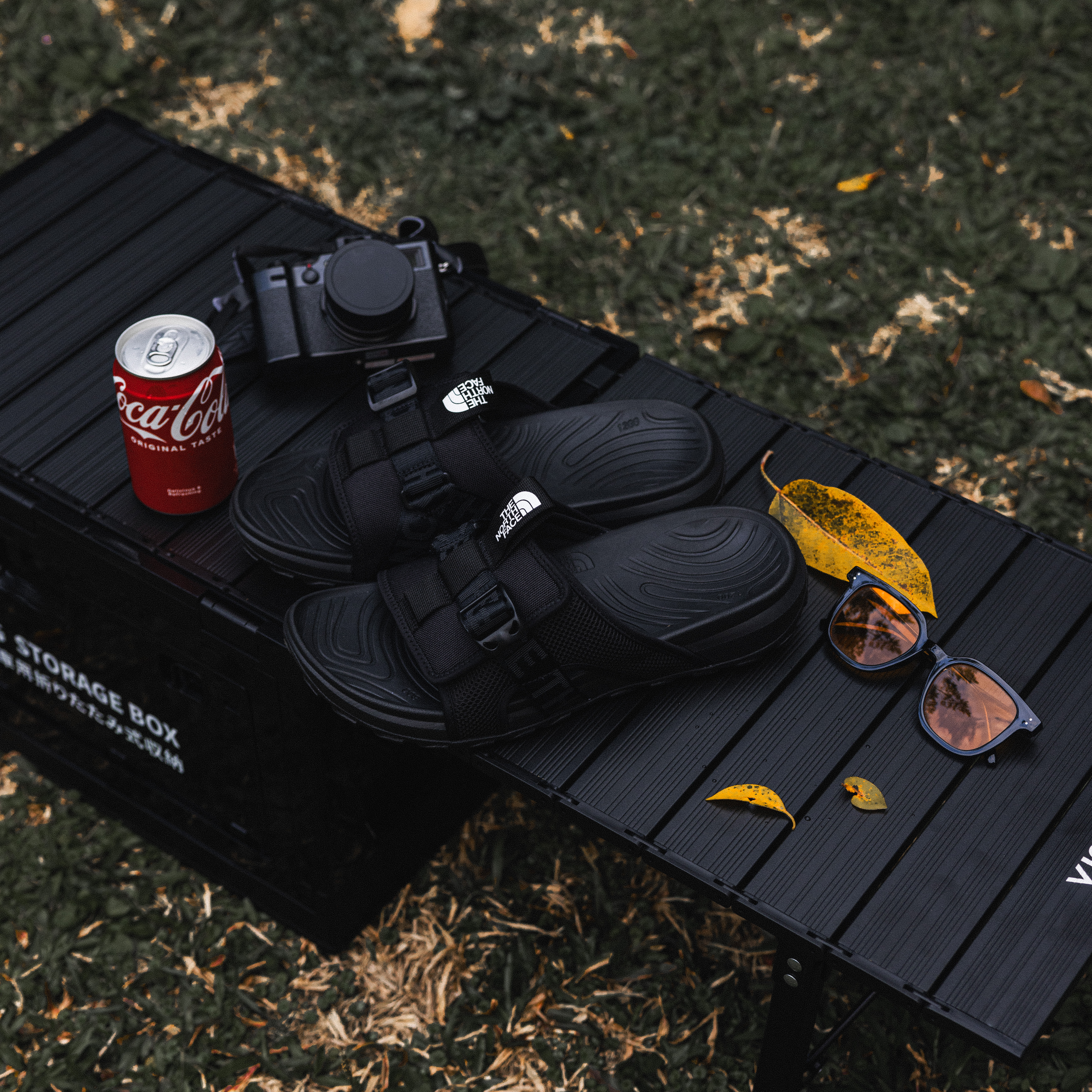 THE NORTH FACE M EXPLORE CAMP SLIDE TNF 男款 涼鞋 膠底拖鞋-NF0A8A8Y 黑色(KX7)