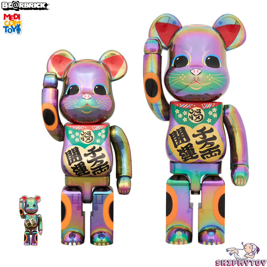 BE@RBRICK 招き猫 開運・千万両 黒透明メッキ