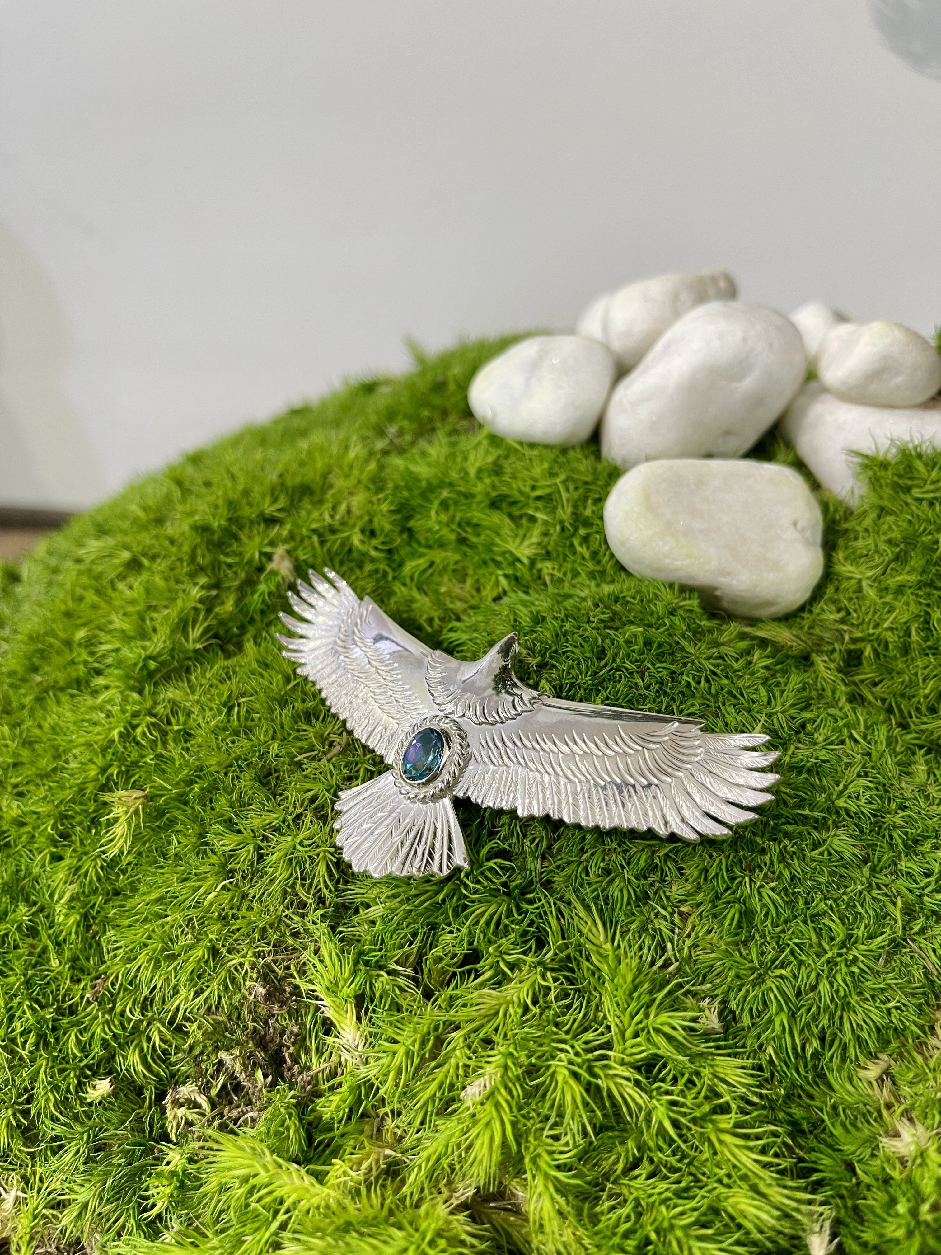 銀繩Rainbow Topaz素銀大鷹