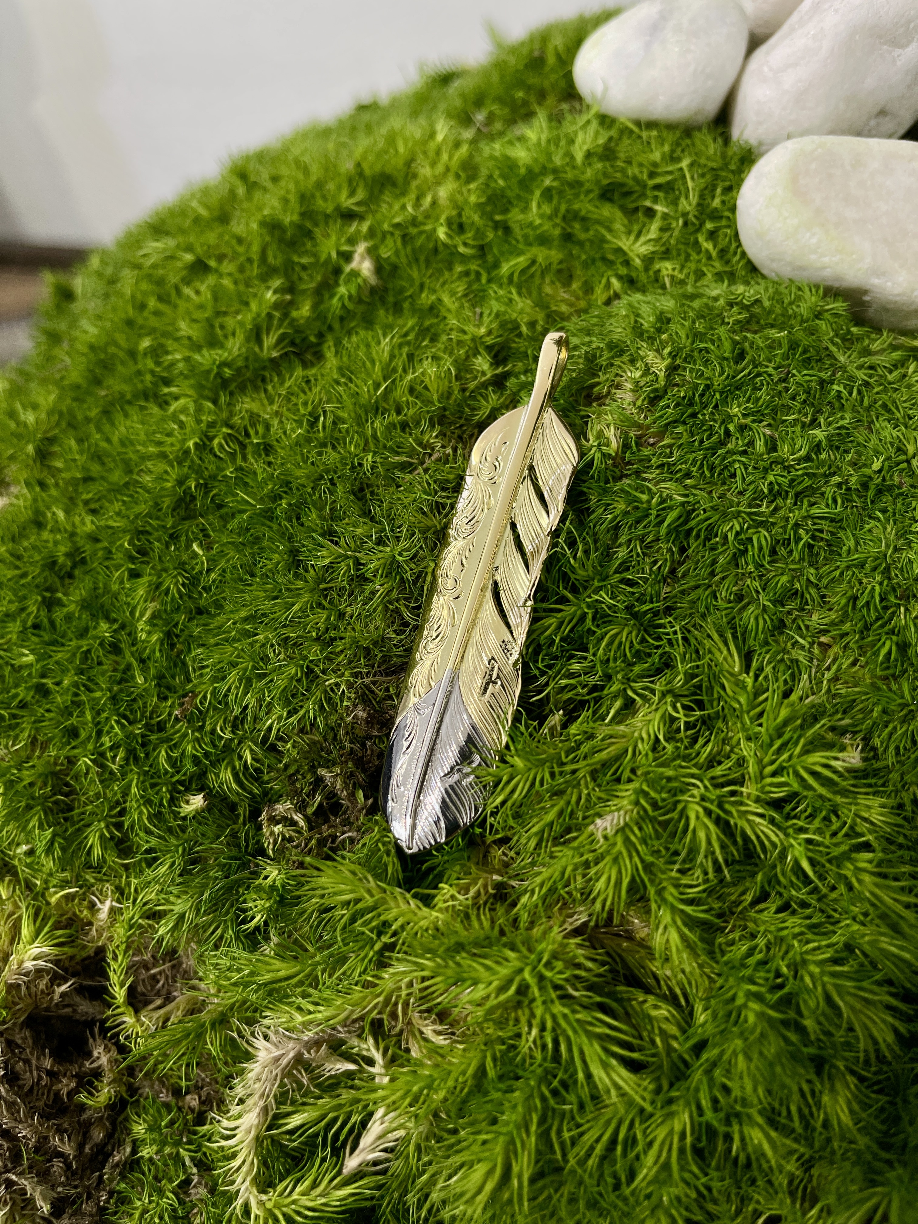 Flight Feather K18全金半唐草K18先黑金羽L01