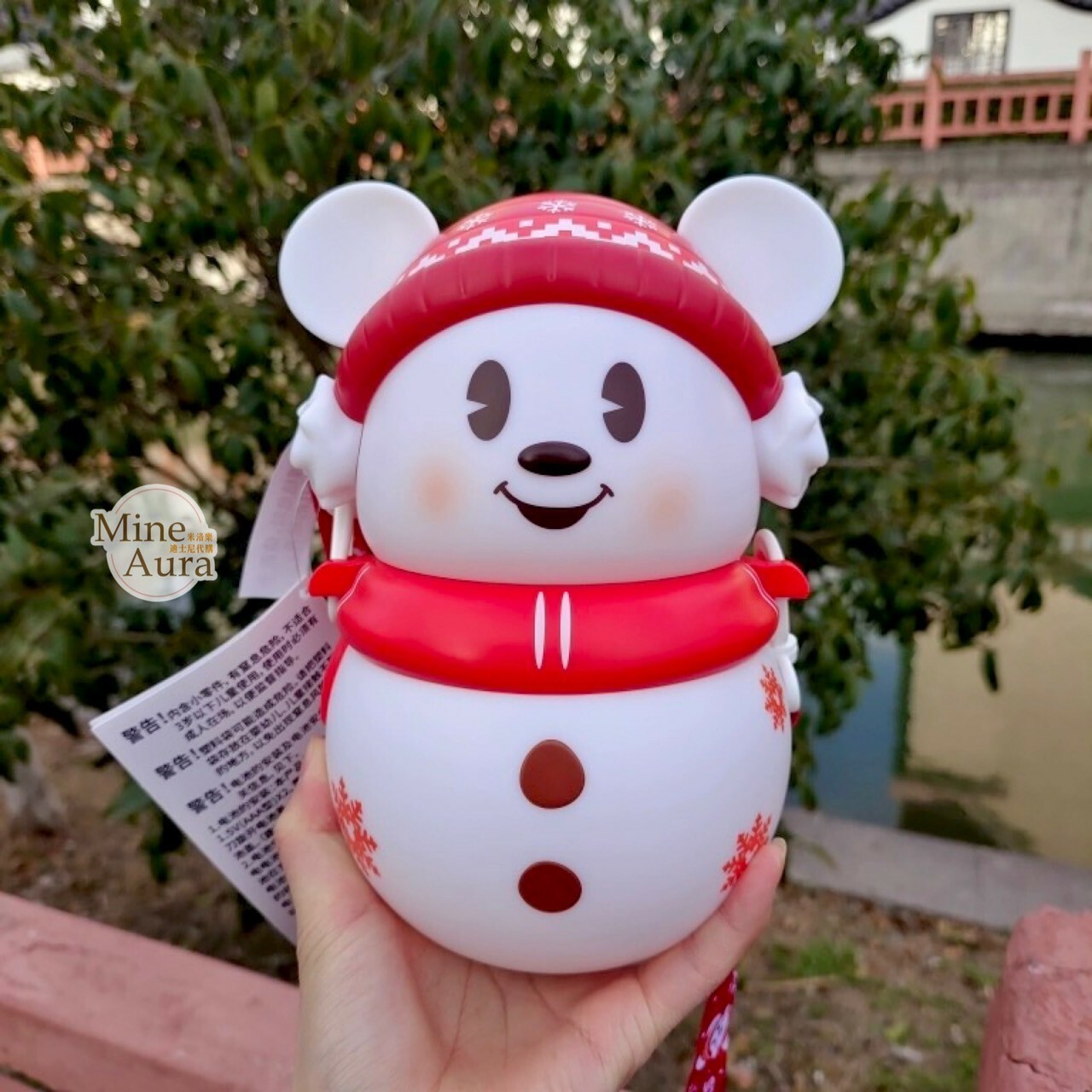 (限時特價) 聖誕限定 米奇 Mickey 雪人造型 爆米花桶 -上海迪士尼樂園