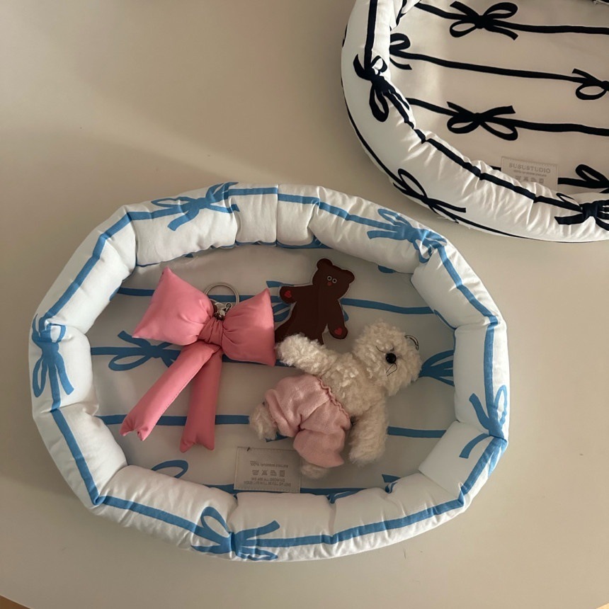 《3924》少女韓系蝴蝶結造型收納籃