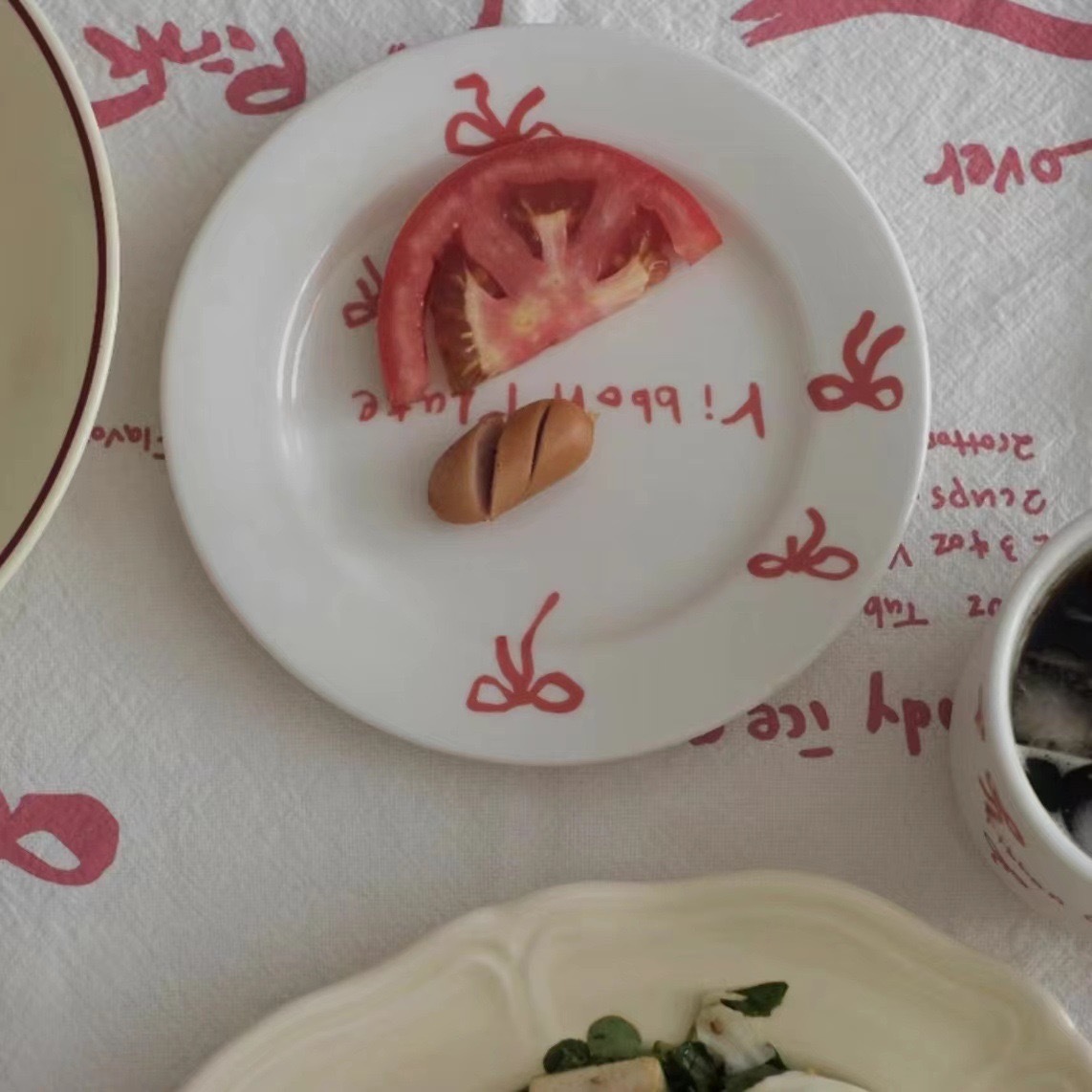 《3925》韓風復古蝴蝶結陶瓷圓盤