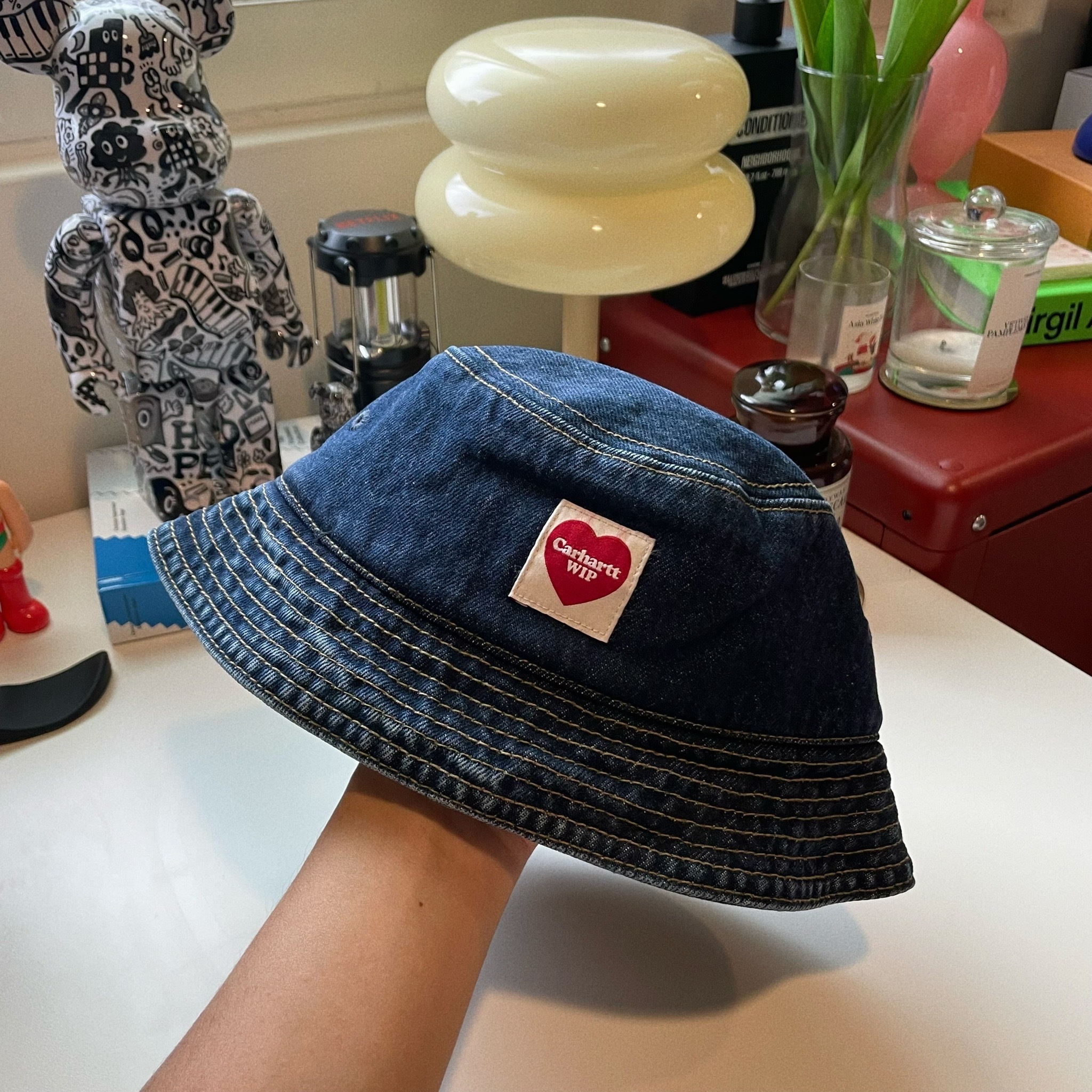 Carhartt WIP Nash Denim Bucket Hat 丹寧 牛仔 愛心 卡哈 漁夫帽 帽子