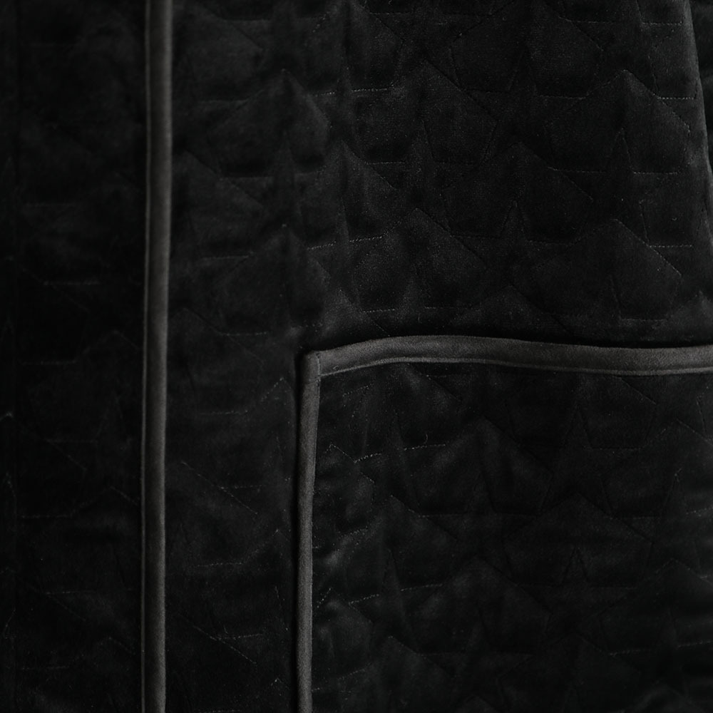 CHONO星柄2穿式中長版外套（黑絨）