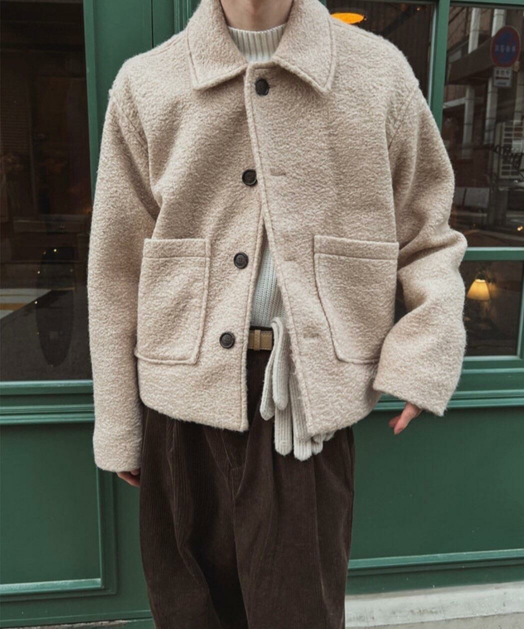 淨色反領開胸外套 MALENKII-044JK