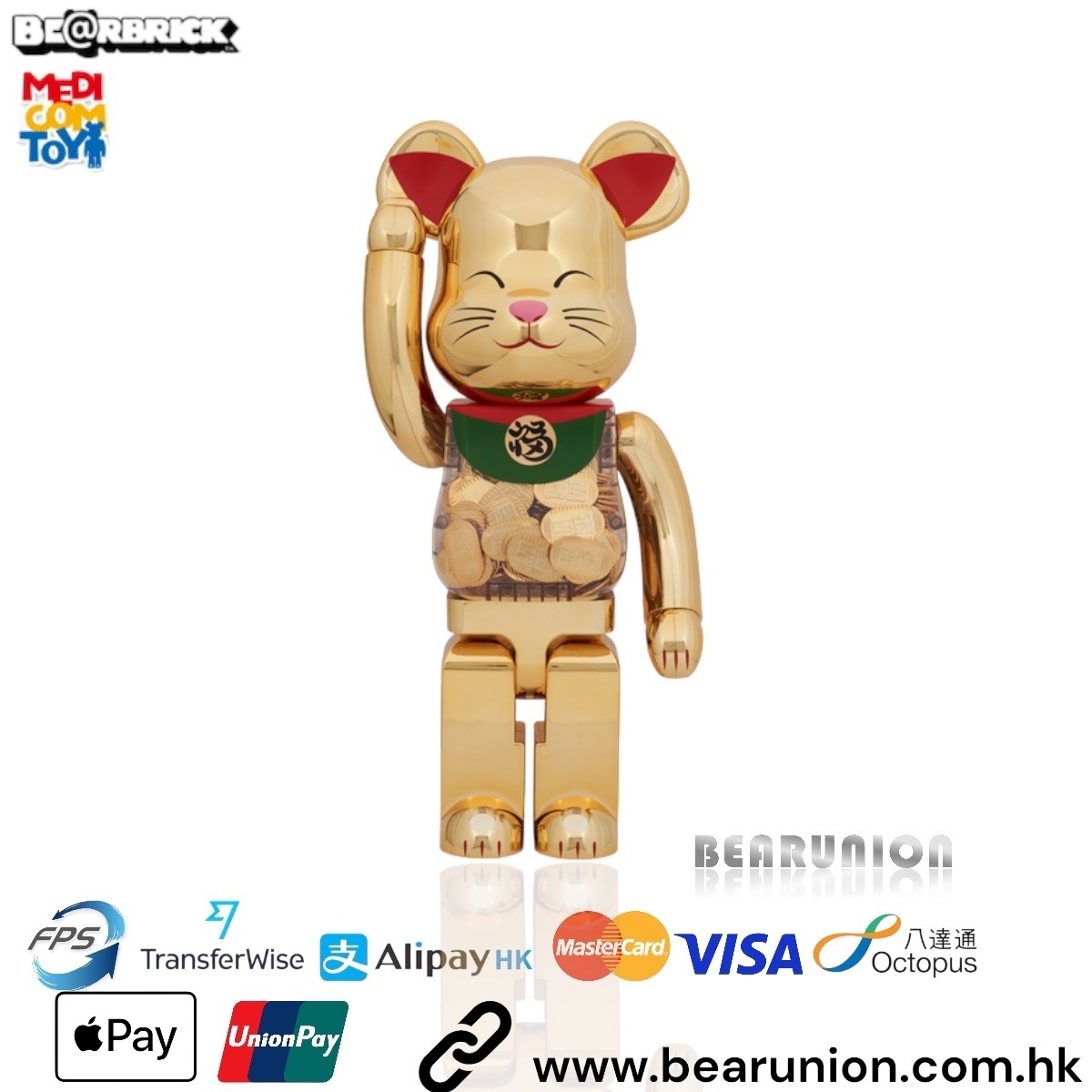 BE@RBRICK 招き猫小判開運金メッキ1000％