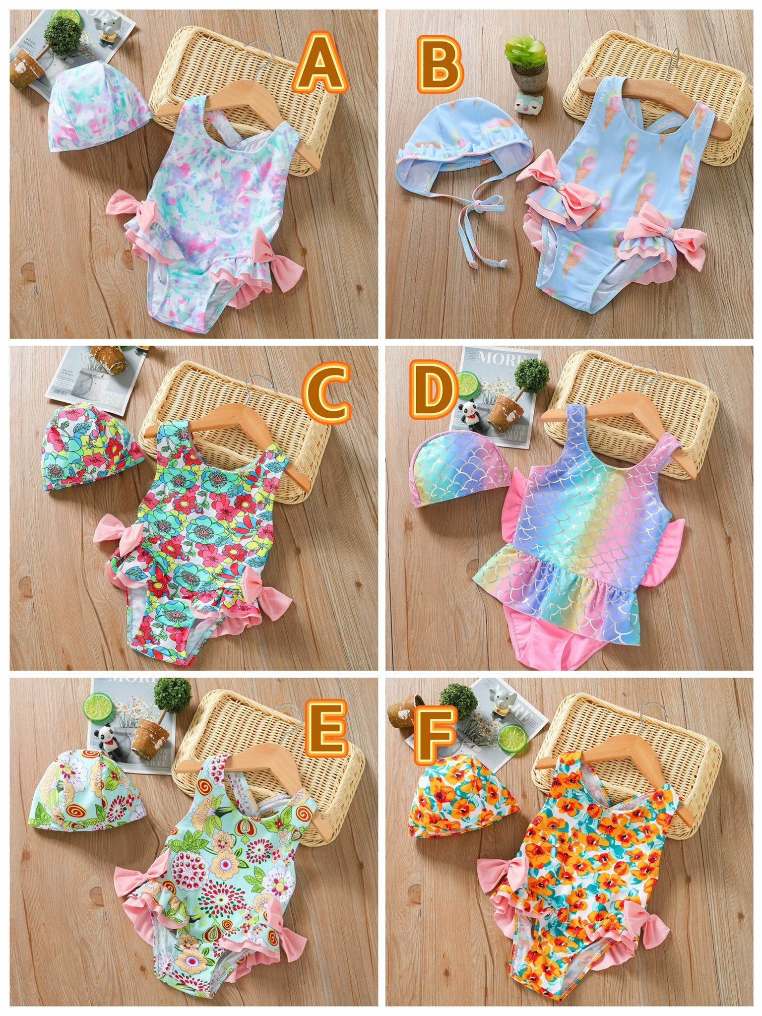 女童蝴蝶結🎀連身泳衣🩱-2400528