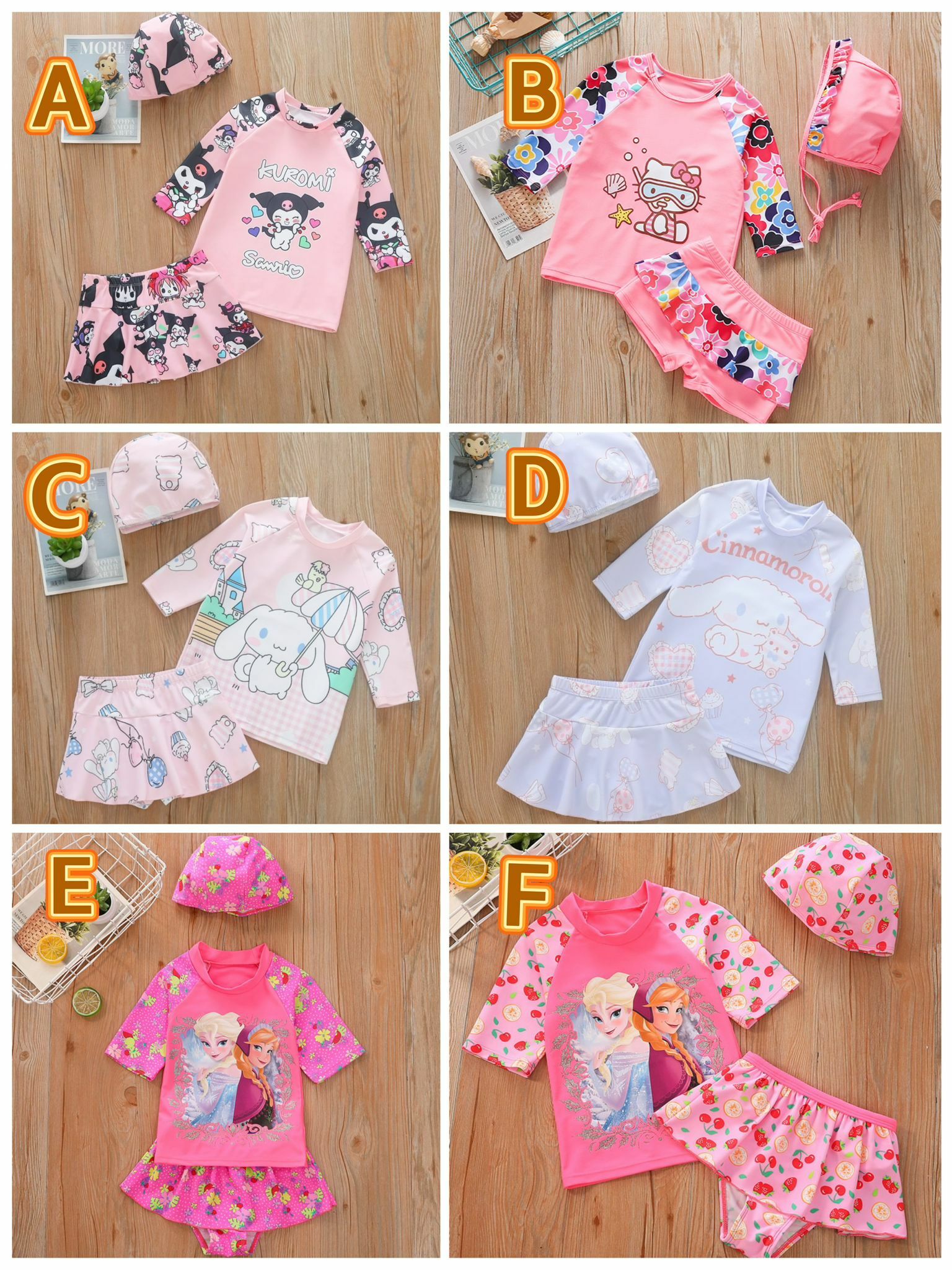 女童3件套裝裙褲泳衣🩱-2400529