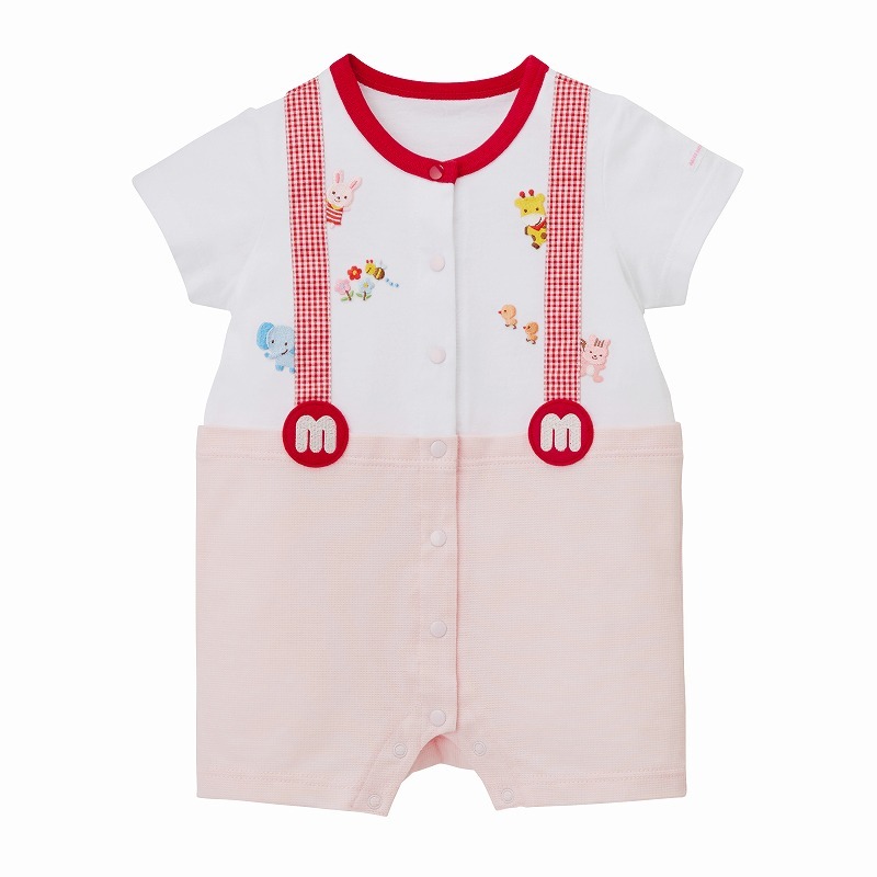 吊帶風格短袖連身衣-粉