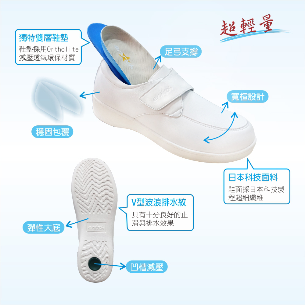 [現貨] ENRICH 雲柔護士鞋 (魔術貼款) 女裝