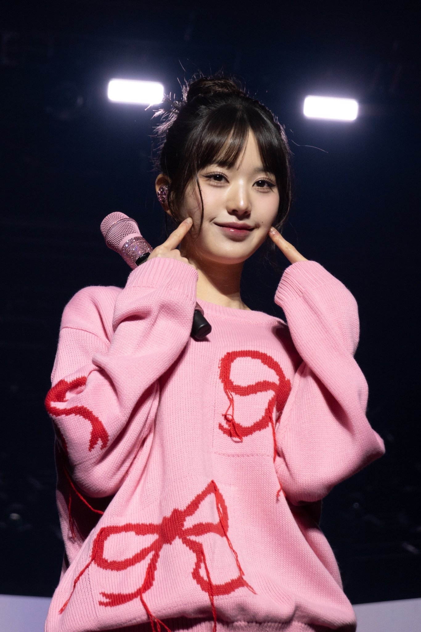 (現貨) [wonyoung同款] RONRON - VINTAGE HEART RIBBON KNIT (PINK)