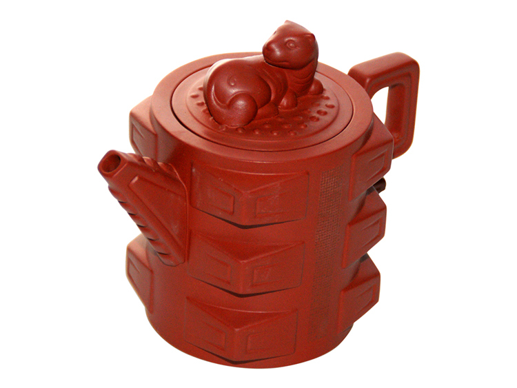 鹿港窯禮品館│創意中國古典茗壺微雕孫子兵法系列十三篇~臥虎藏龍茶壺(台灣製)