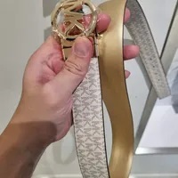 [S] MICHAEL KORS TWIST REVERSIBLE BELT,GOLD, 558385-GOLD (SMK818)