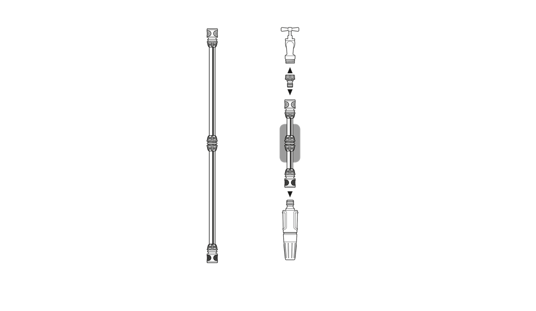 "GARDENA" 德國1/2"-5/8"修補快接(18232x2)(吸塑孖裝)(6包/盒)-[18280-20]