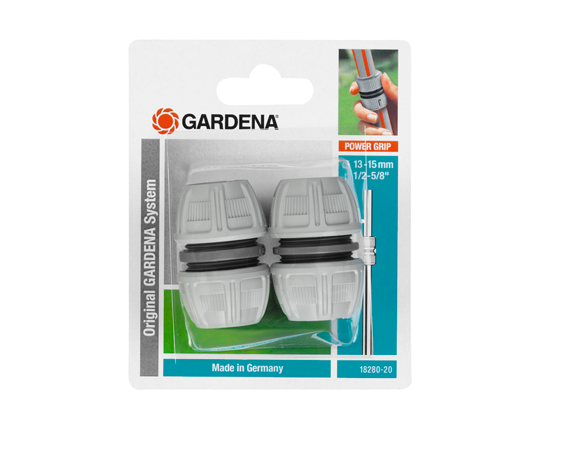 "GARDENA" 德國1/2"-5/8"修補快接(18232x2)(吸塑孖裝)(6包/盒)-[18280-20]