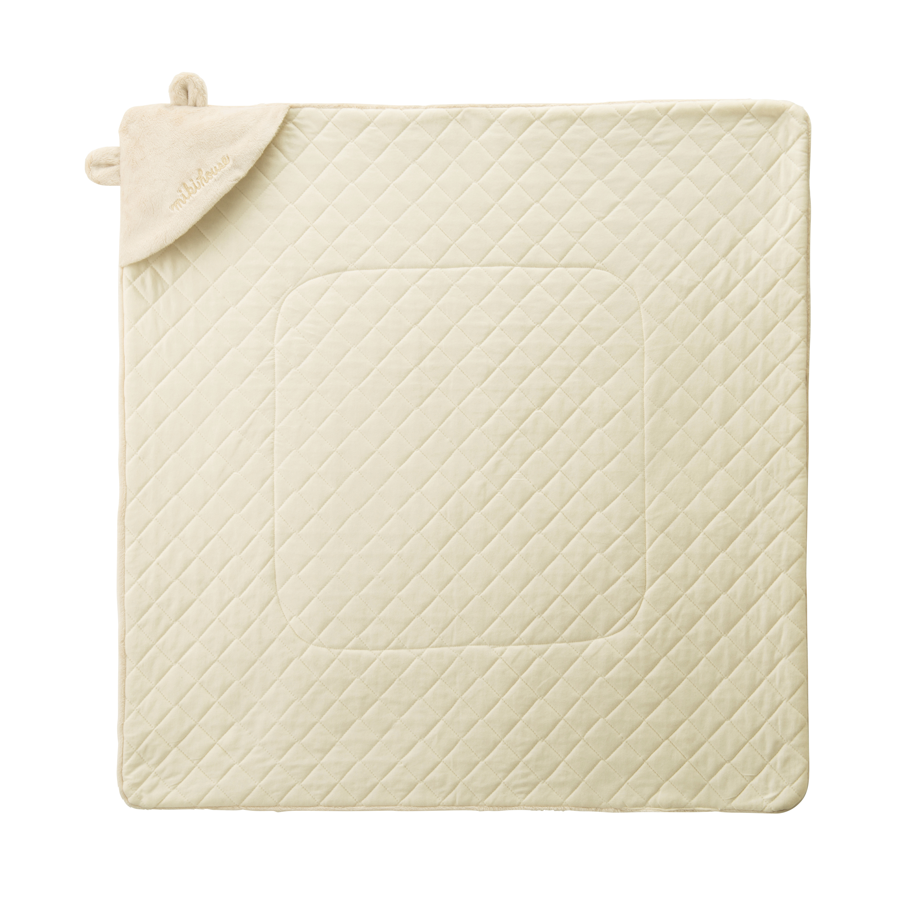 極細絨保暖耳朵造型抱被-駝