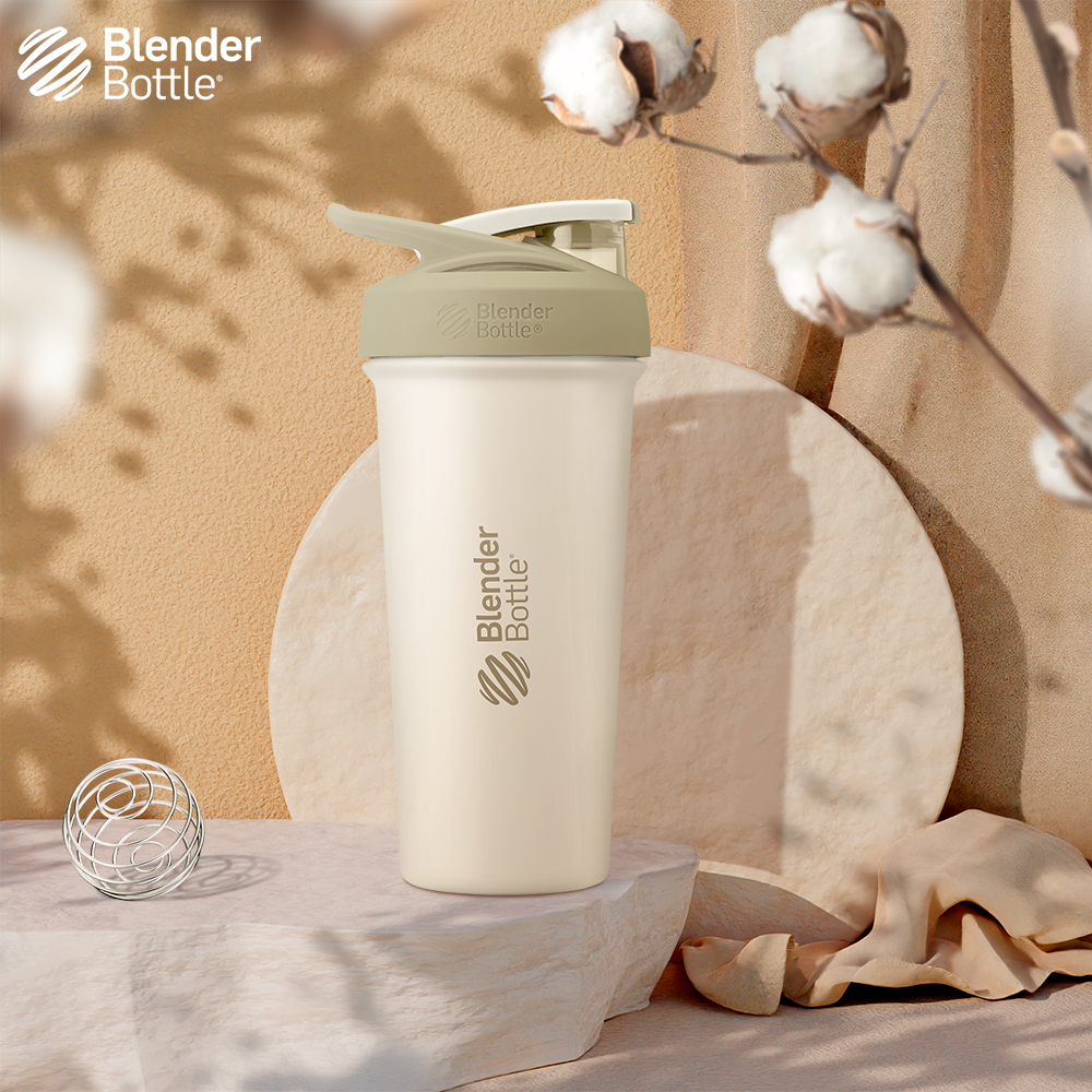 BlenderBottle® Strada™Sleek不鏽鋼｜25oz 搖搖杯｜木棉花