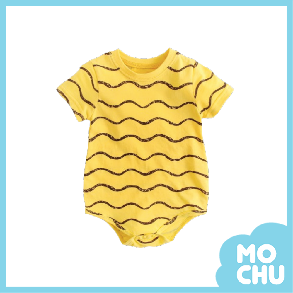 黃色波浪短袖包屁衣