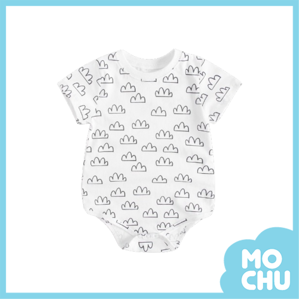 筆繪白雲短袖包屁衣