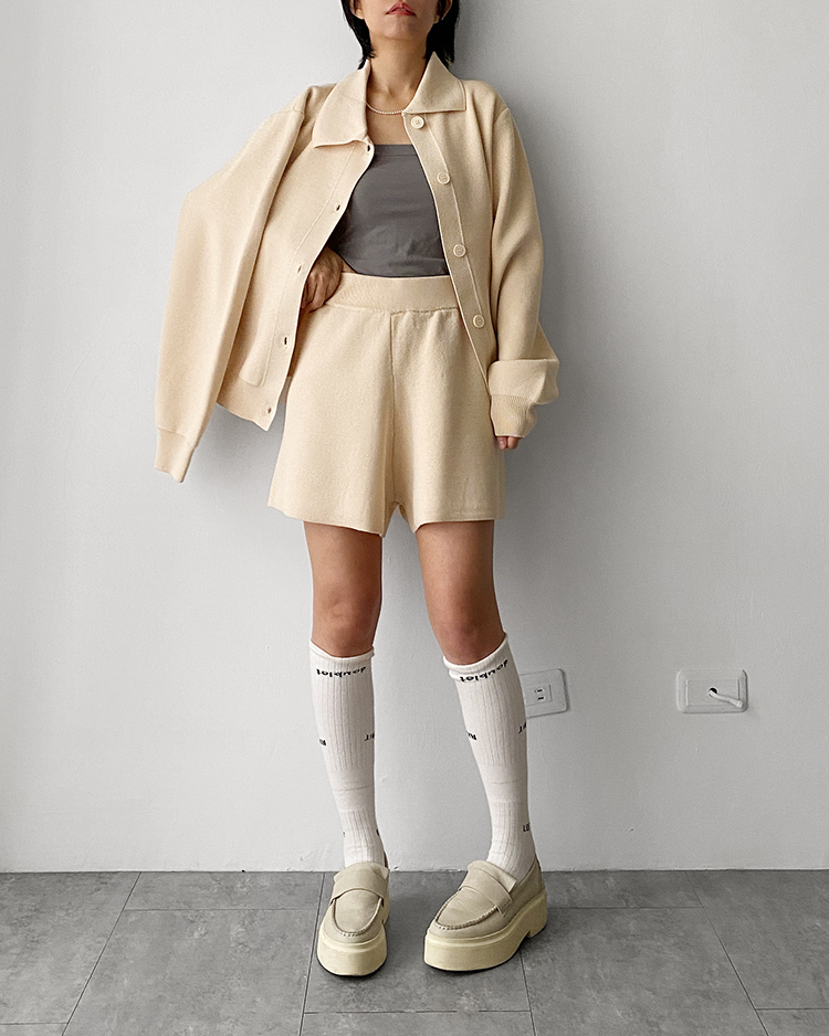 MFT-2495 針織開釦上衣 ᴄʀᴇᴀᴍ