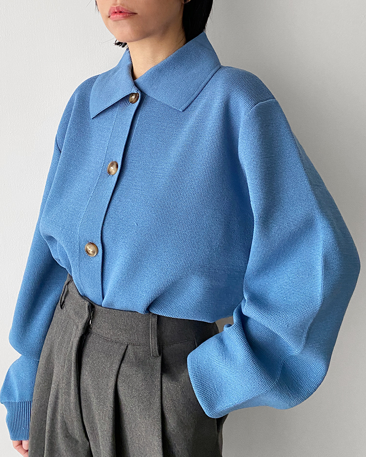 MFT-2495 針織開釦上衣 ʙʟᴜᴇ