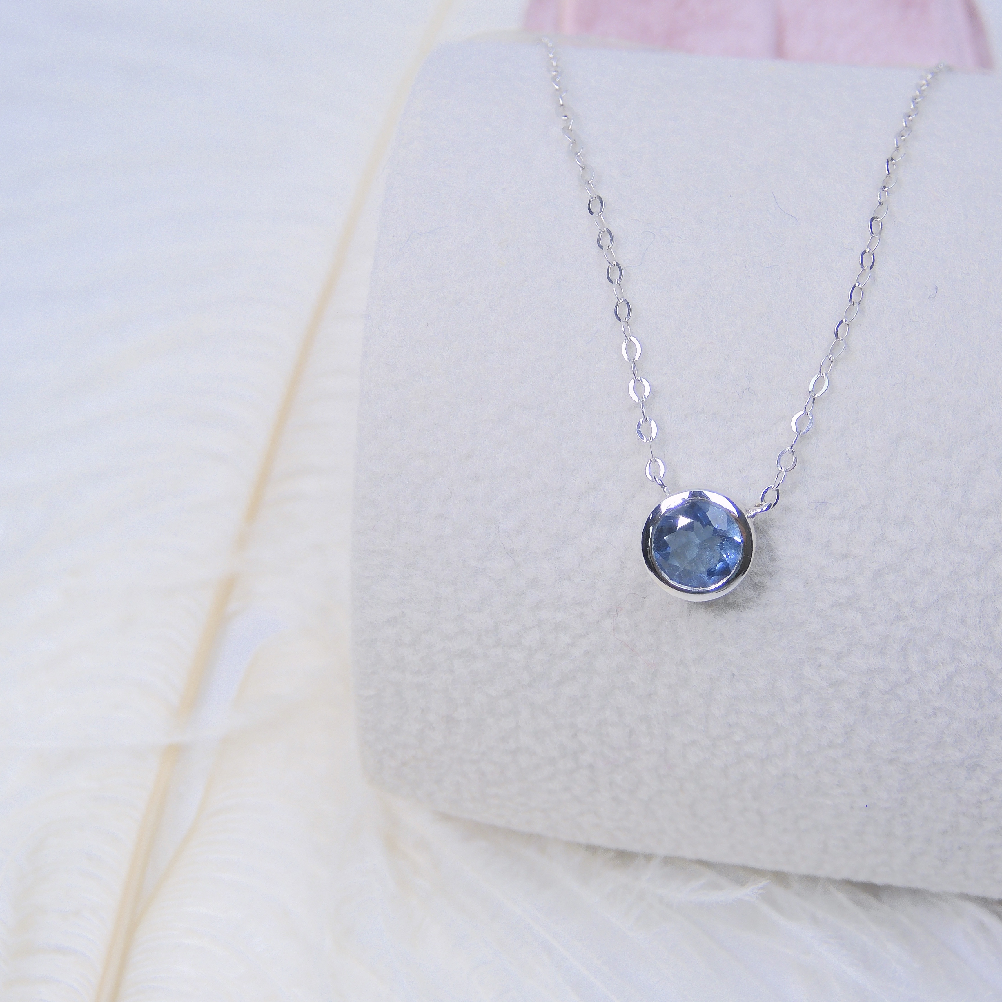 18K金 0.38ct 海藍寶項鏈