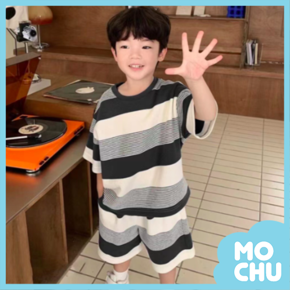 黑白簡約條紋親子裝(三款）