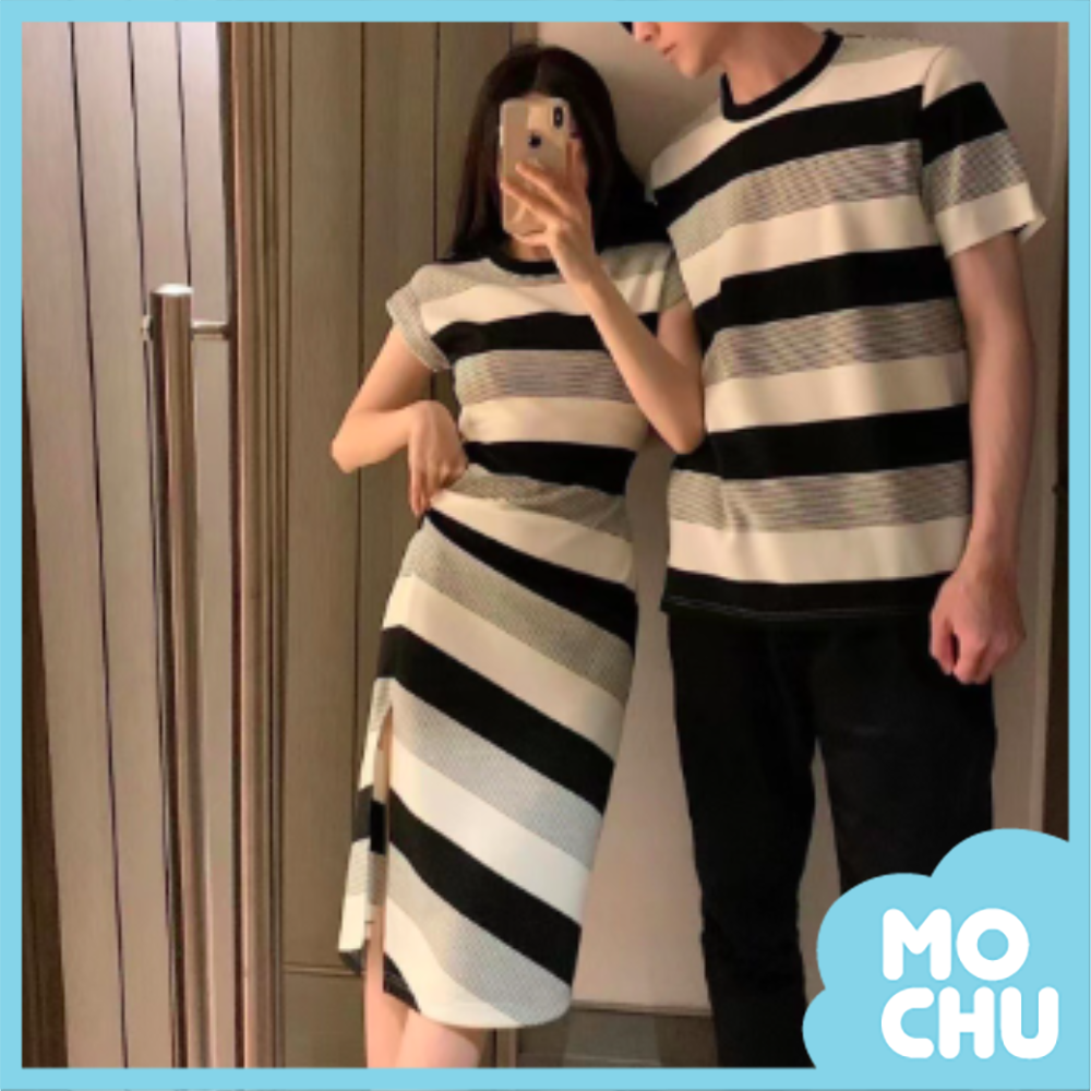 黑白簡約條紋親子裝(三款）