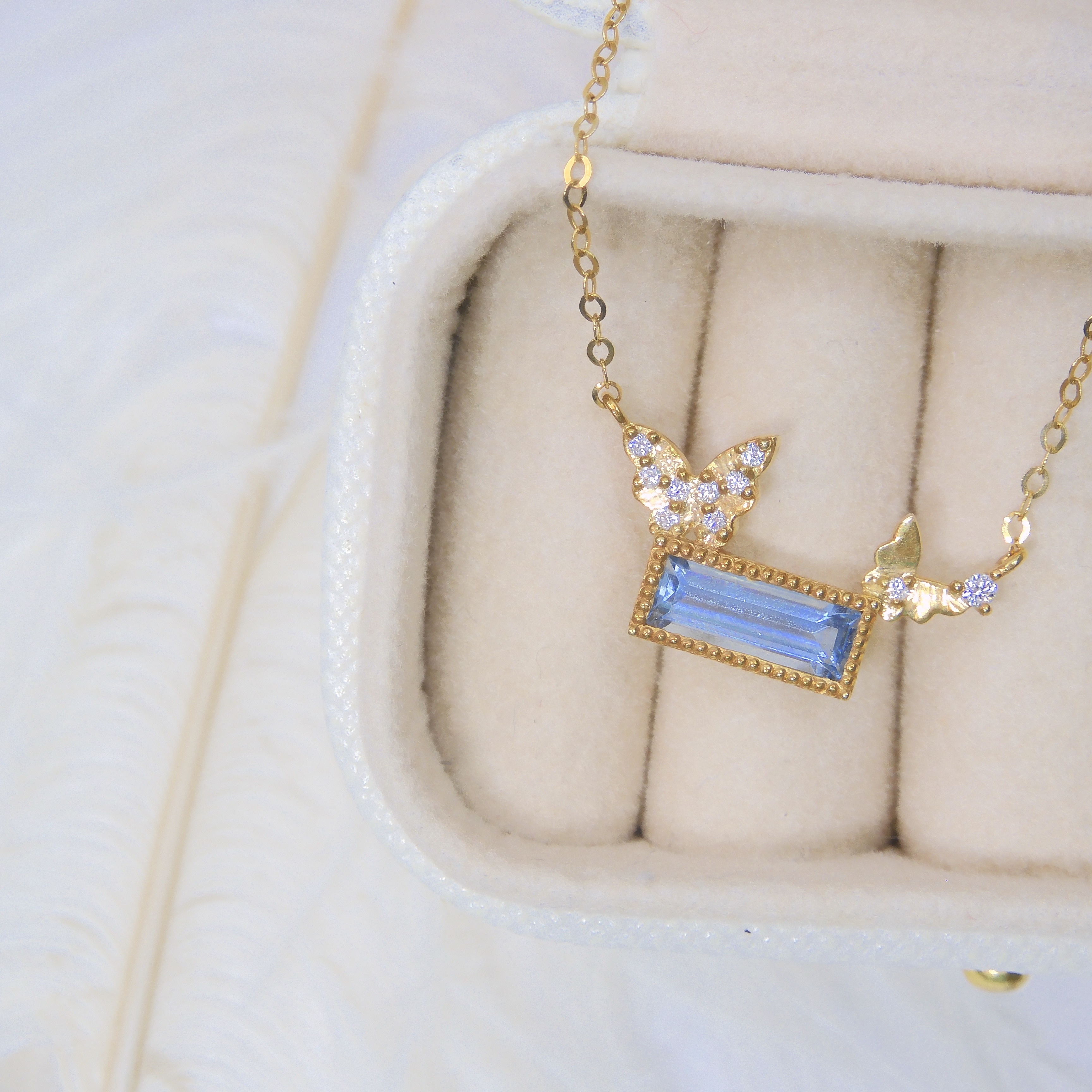 18K金 0.59ct 海藍寶項鏈