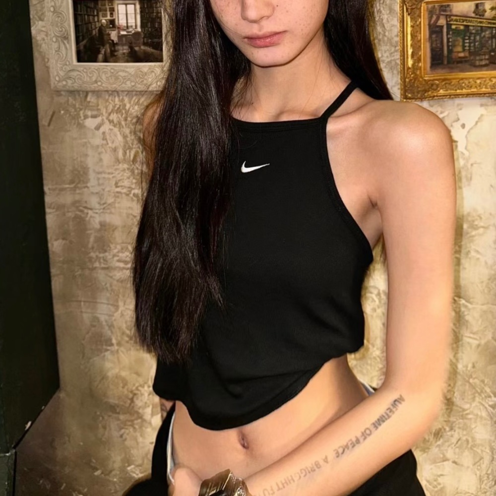 KTQ STORE ‧ NIKE 刺繡小LOGO 辣妹必收 細肩背心 黑/ 白 DV7961-010/ DV7961-100