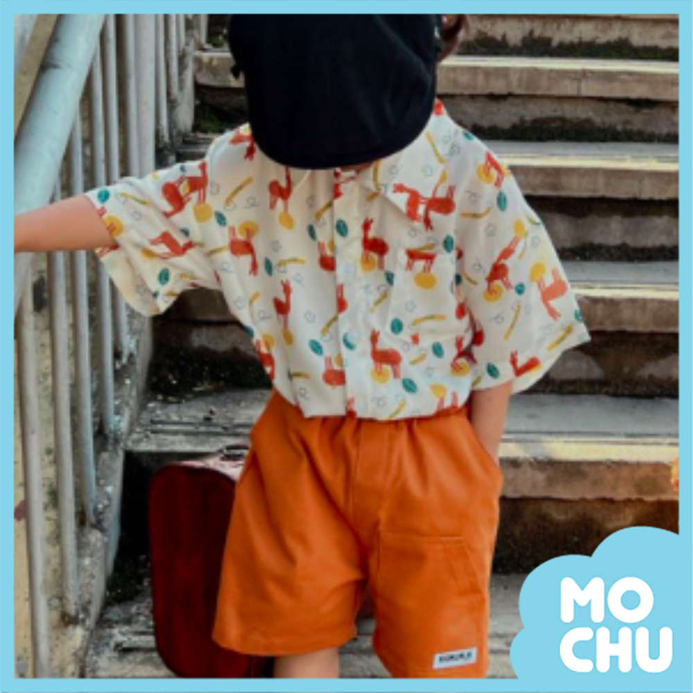 復古小鹿印花親子裝(三款）