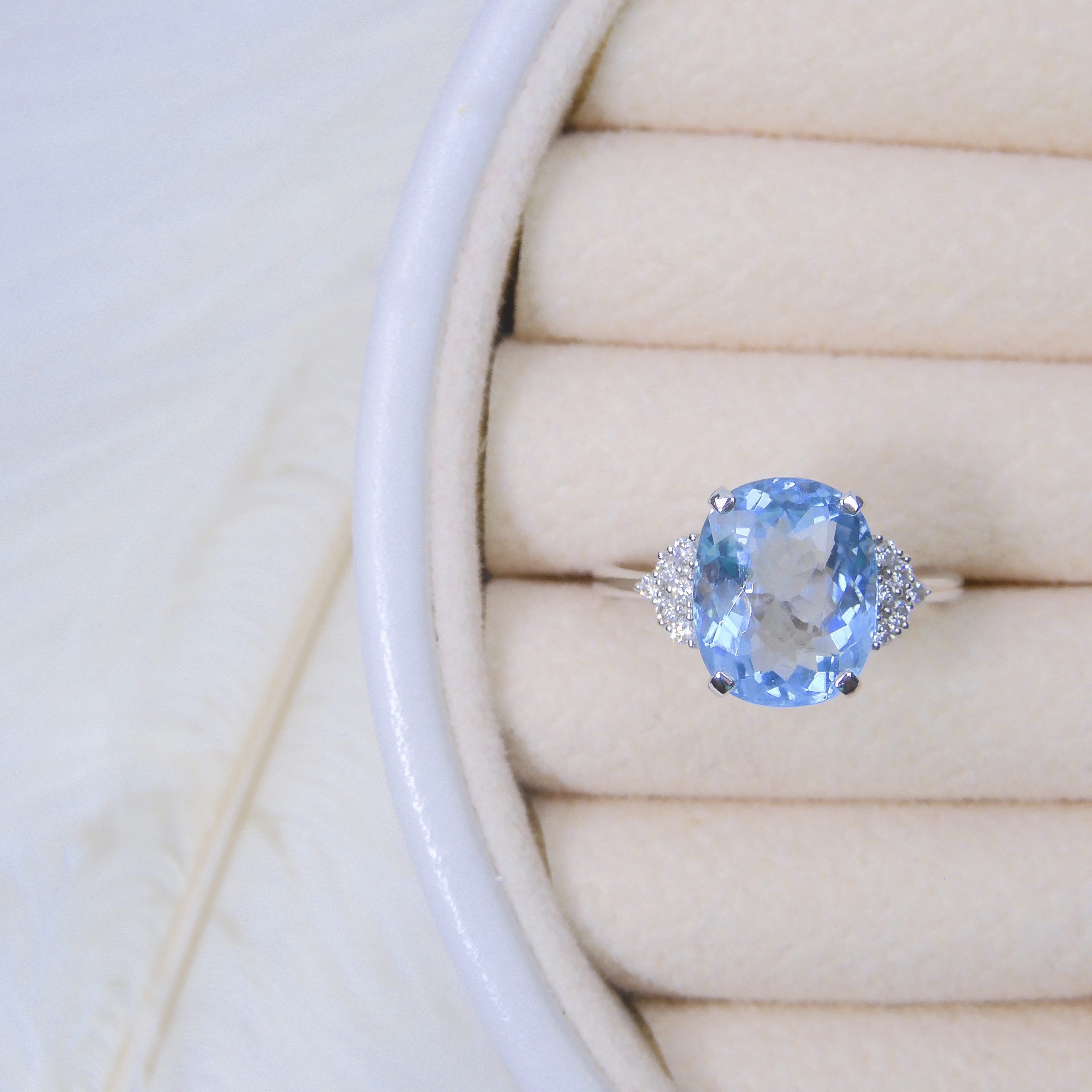 18K金 3.24ct 海藍寶戒指 (配國際證書)