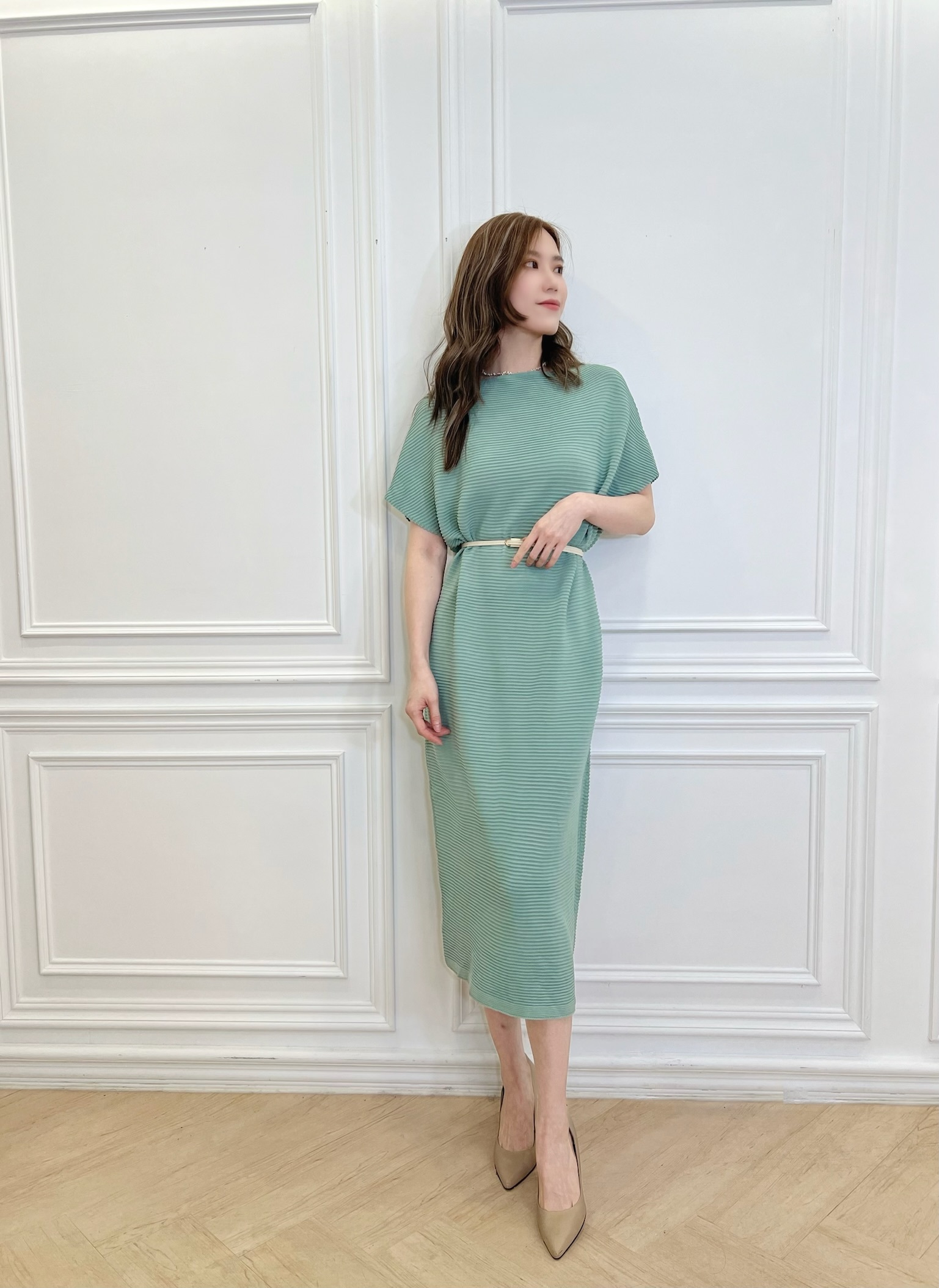 百褶飛鼠短袖寬鬆洋