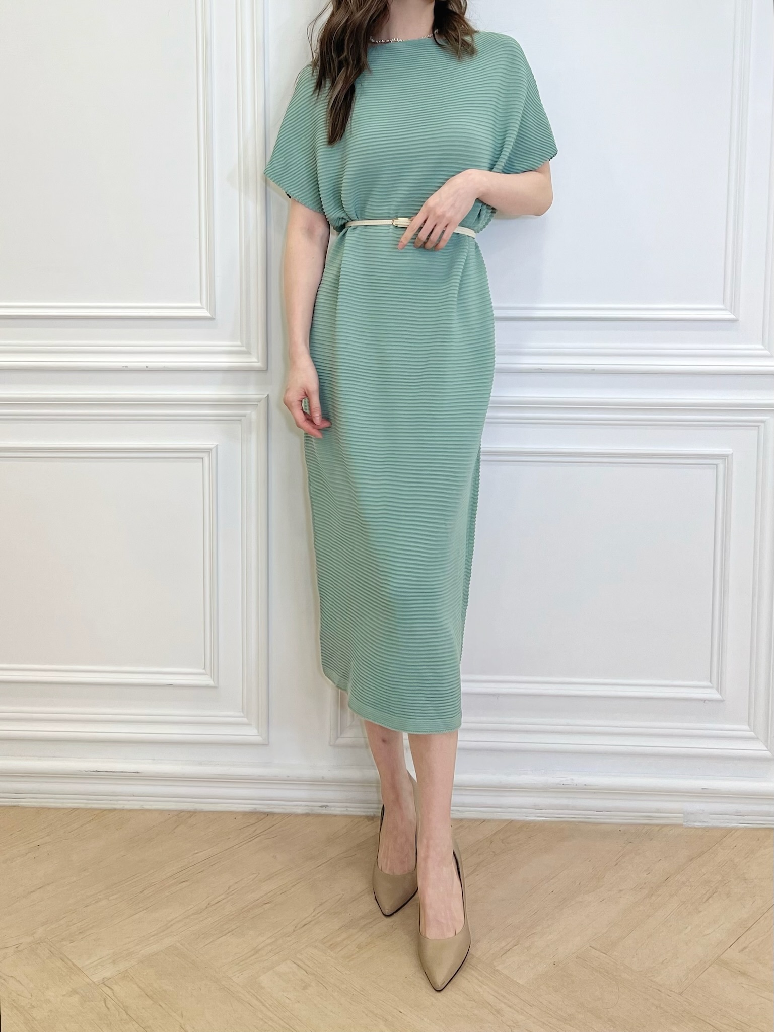 百褶飛鼠短袖寬鬆洋