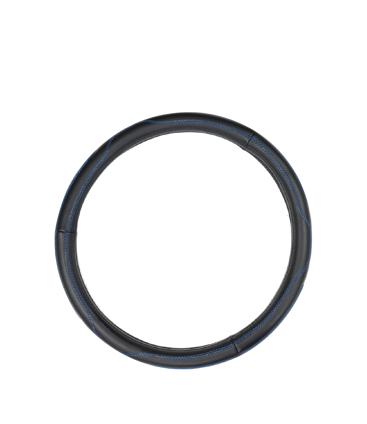 【TW-308B】環紋縫線舒適方向盤套(藍線) 方向盤保護套 防滑 尺寸:S/M