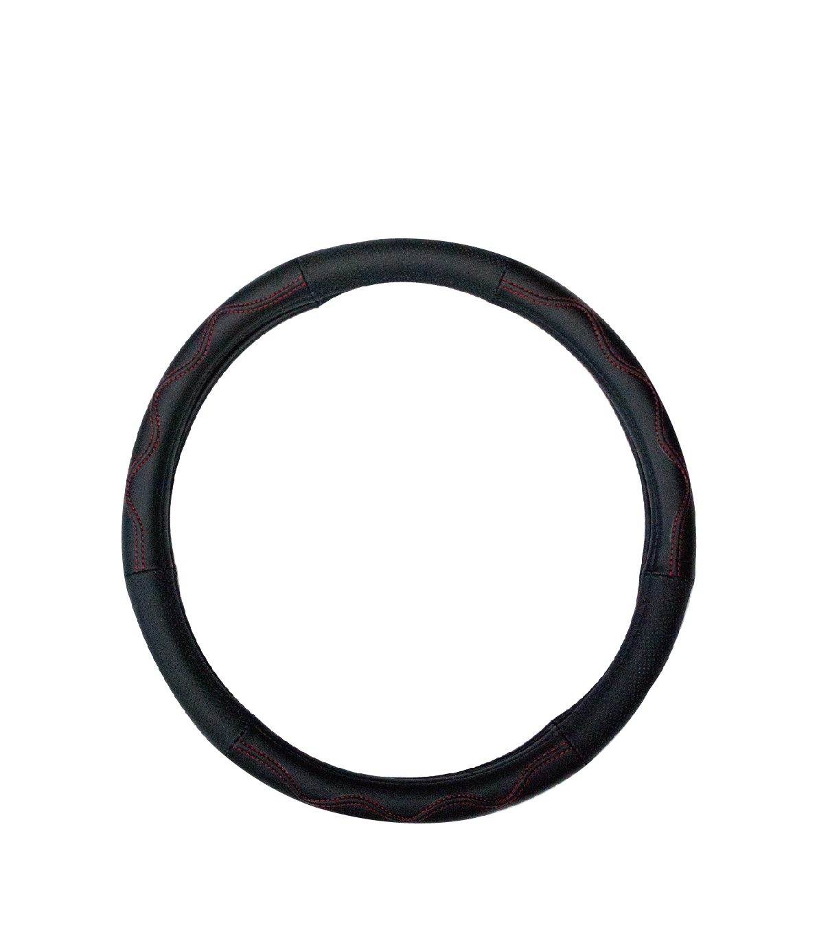 【TW-261A】時尚透氣牛皮(黑) 方向盤皮套 方向盤保護套 台灣製造 防滑 尺寸:M