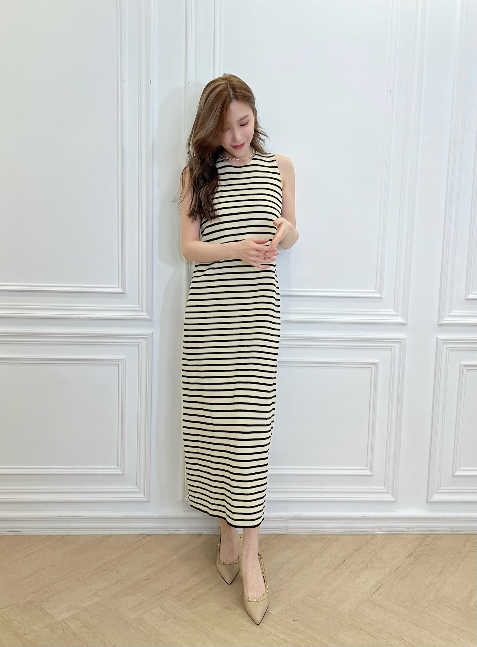 質感厚磅棉料背心長洋