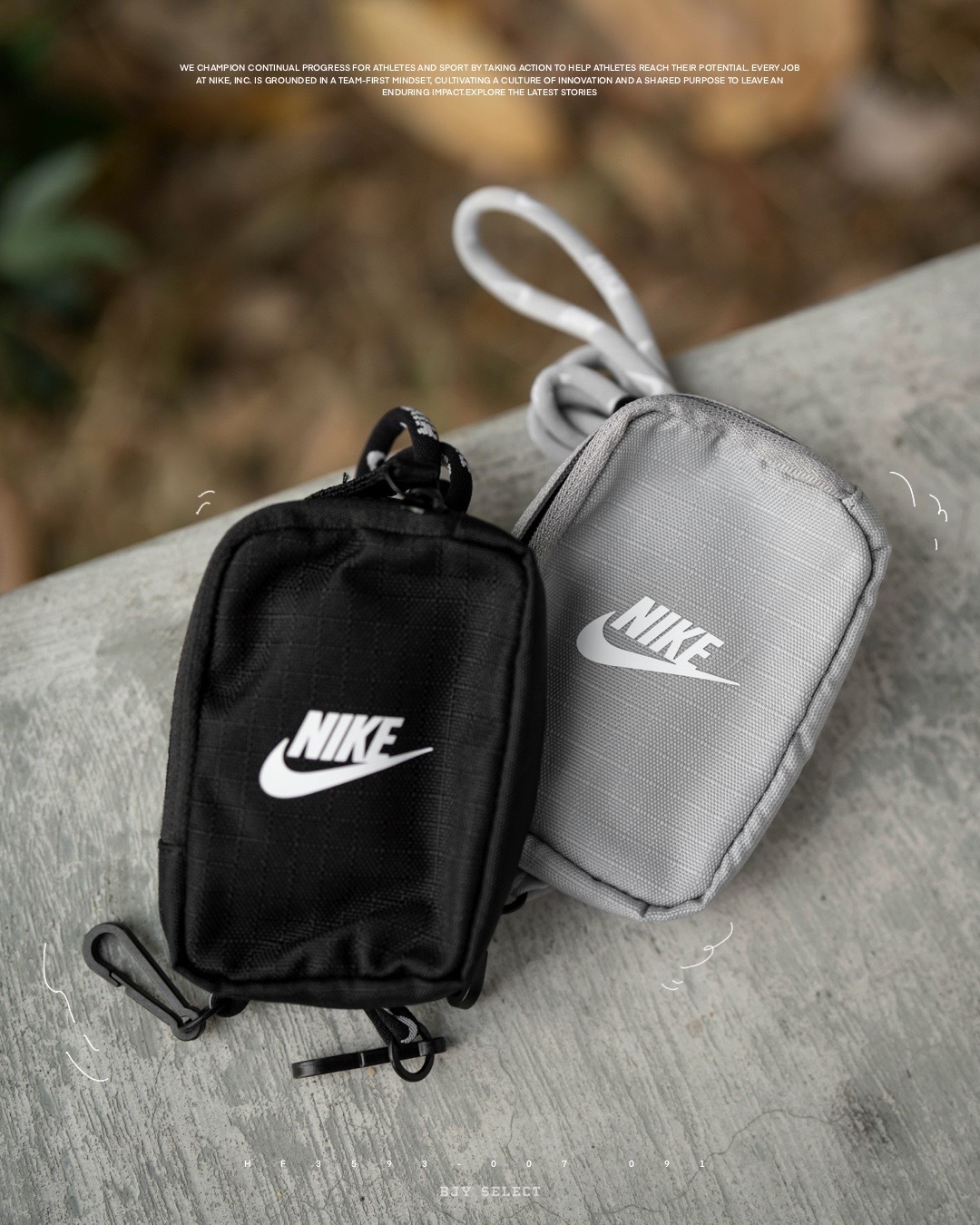 #現貨 NIKE CLUB 掛繩 零錢包 識別證帶包 HF3593-091 黑 007 灰