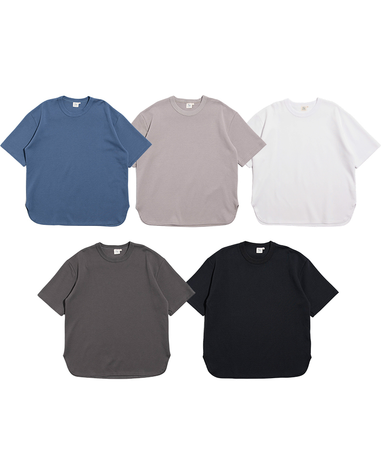 MIT太空棉落肩圓弧下擺短Tee