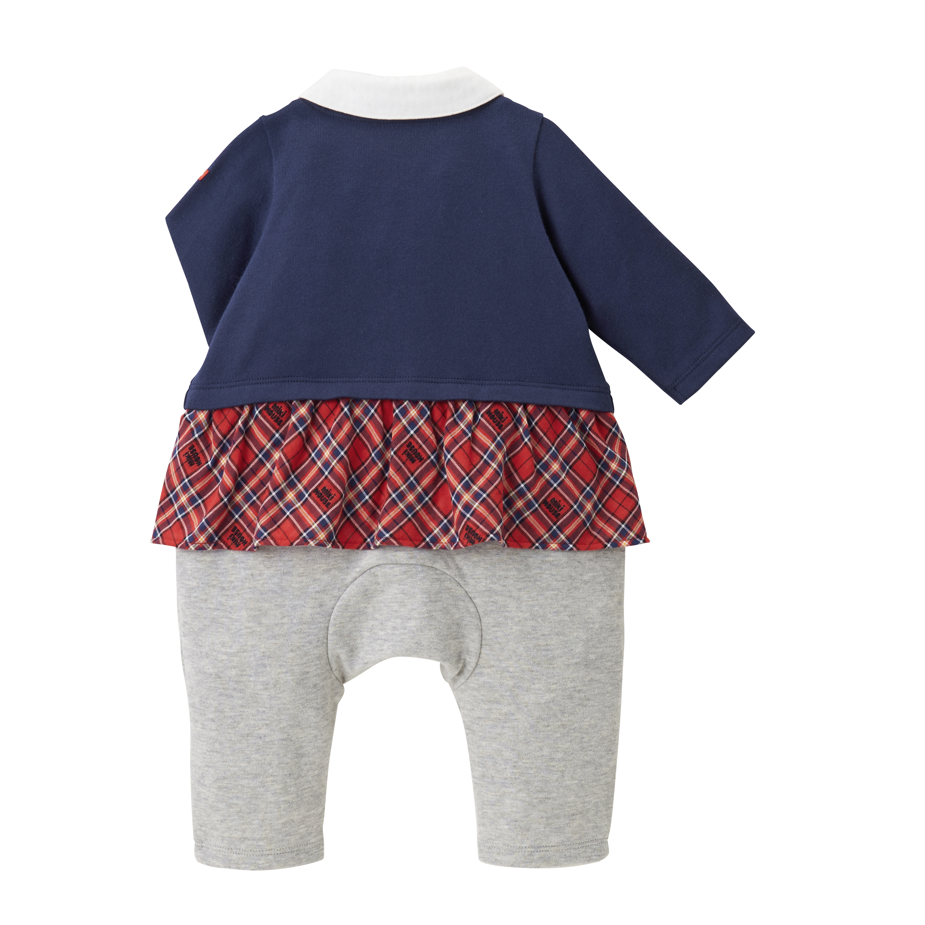 MIKI HOUSE BEAR開襟衫造型長袖連身衣-藏藍